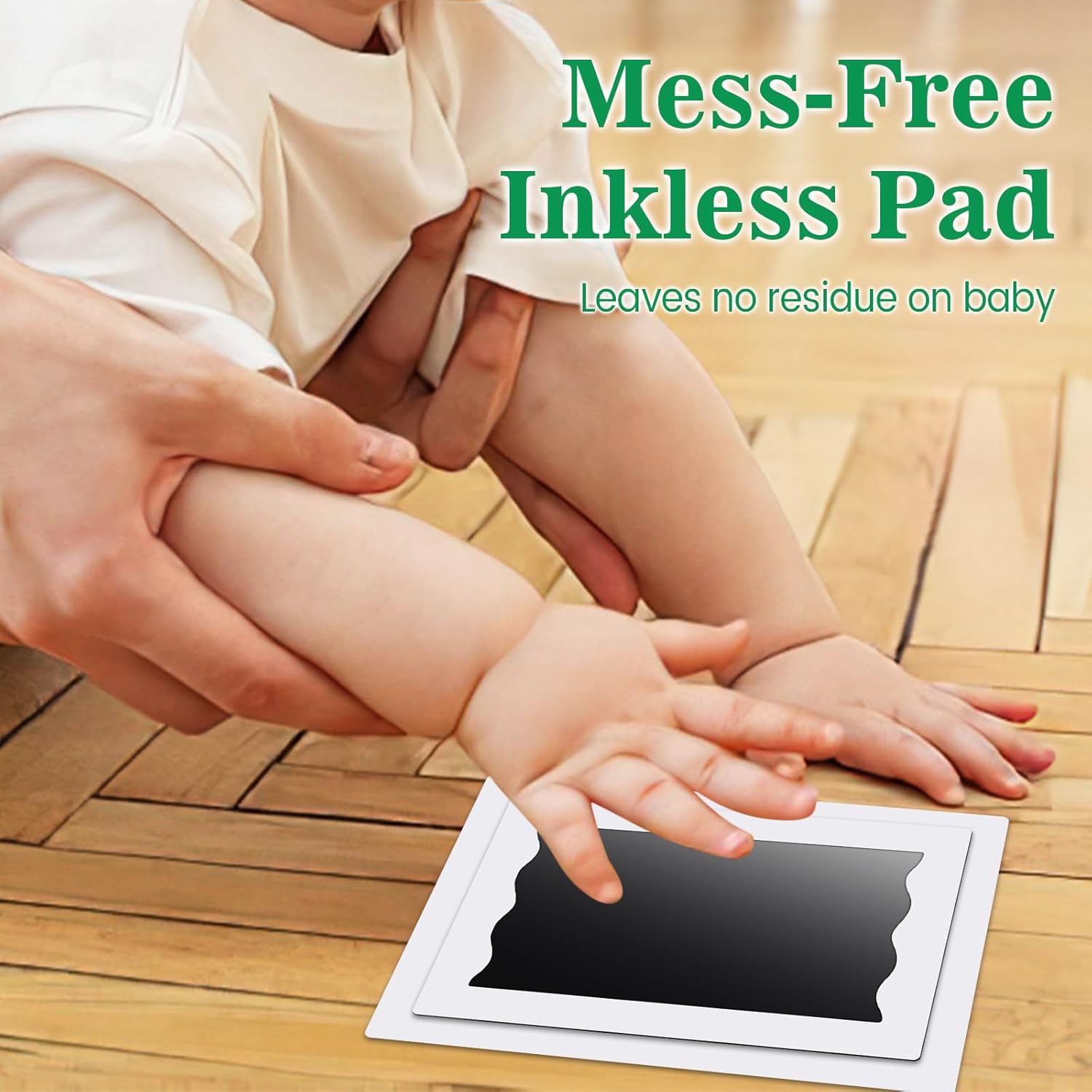 Nabance Baby Footprint Kit & Handprint Kit, 4 Inkless Ink Pads, 2 Photo Frames,...
