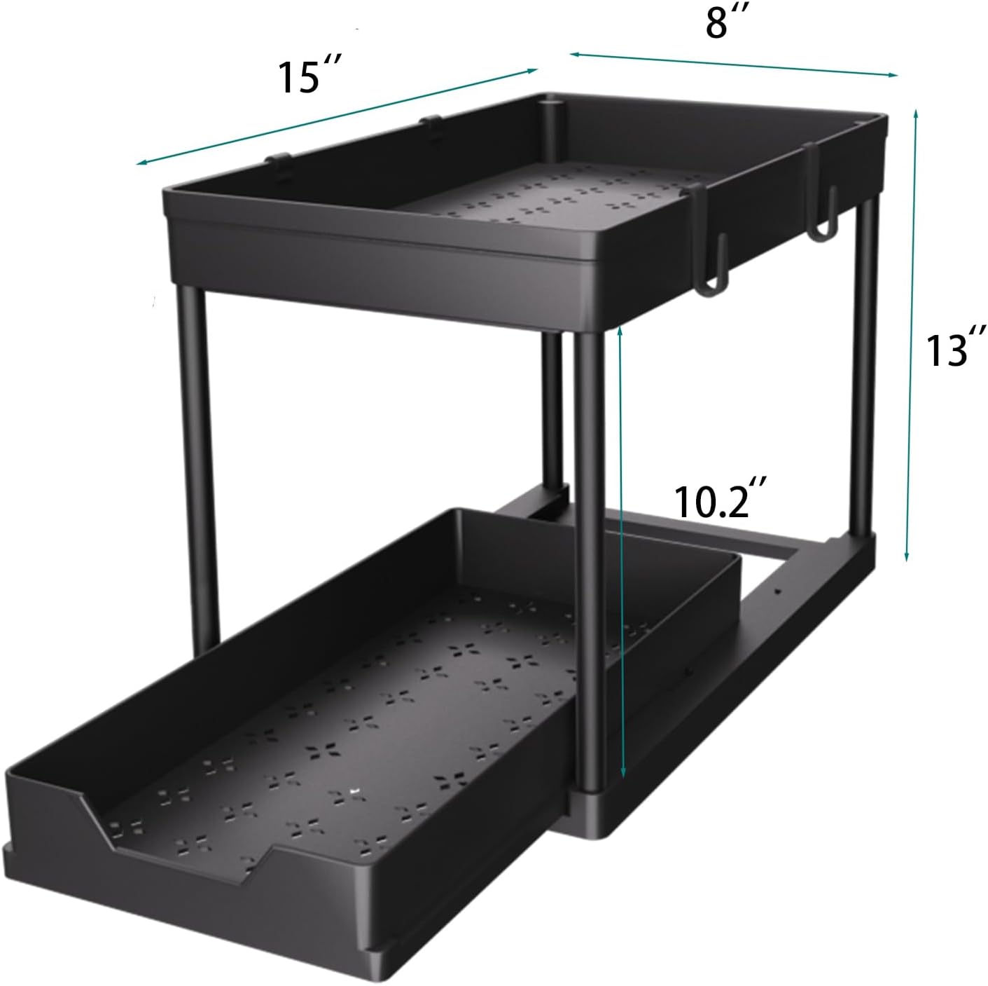 DEKAVA Under Sink Organizer 2 Pack, Bathroom Cabinet Organizer, 2 Tier Sliding C...