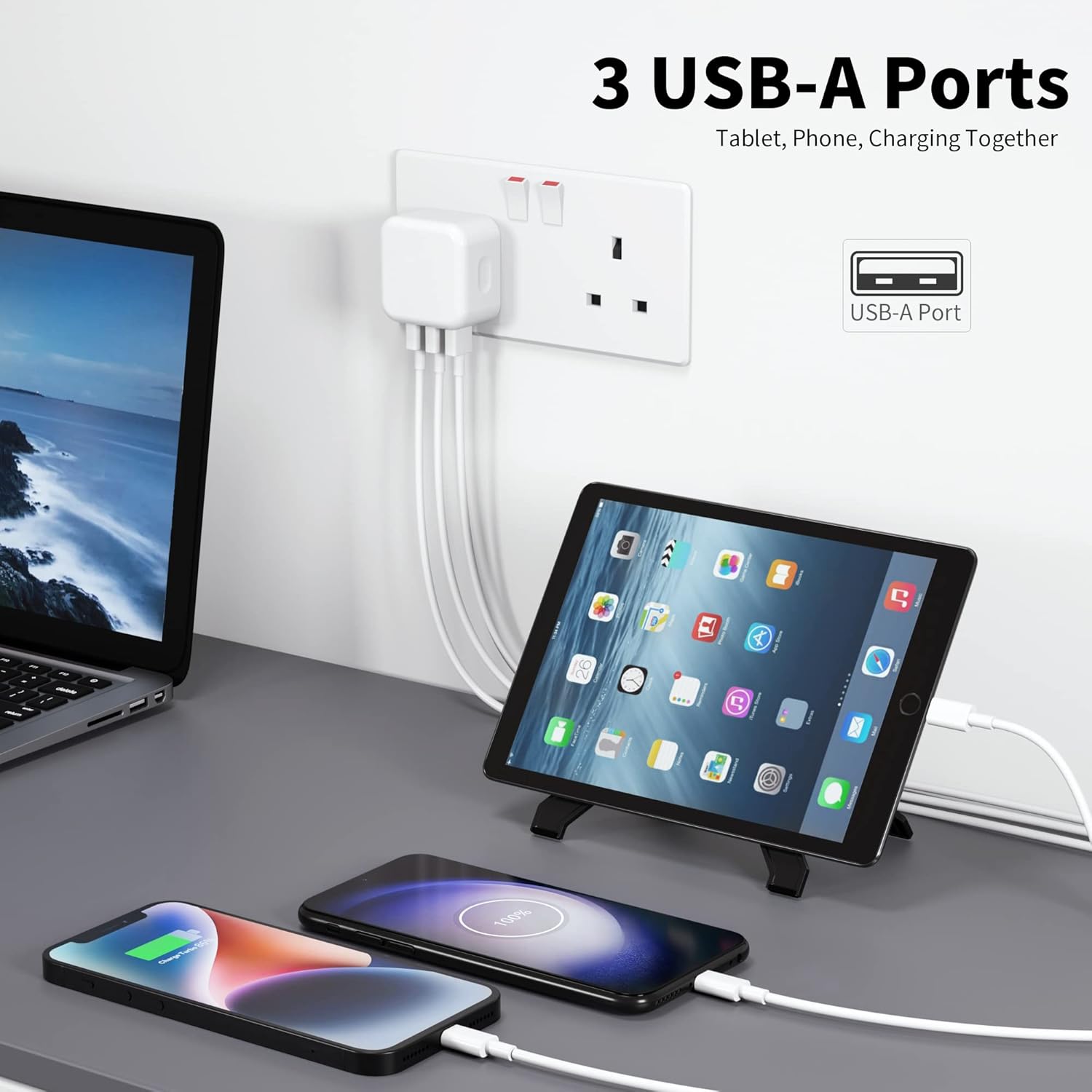 USB Plug, Multi USB Charger 5V 3A for iPhone X XR XS 8 7 6 6S Plus 5 5S 5C SE 14...