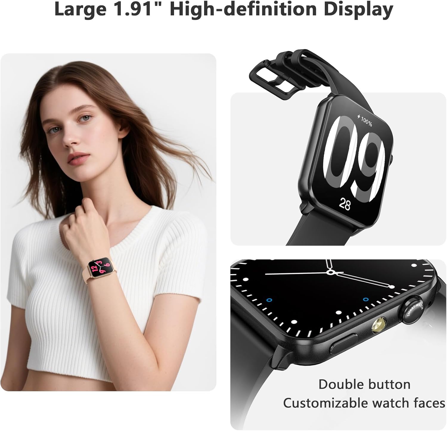 Blackview Smart Watch for Men Women, 1.91" HD Fitness Watch with LED Flashlight,...