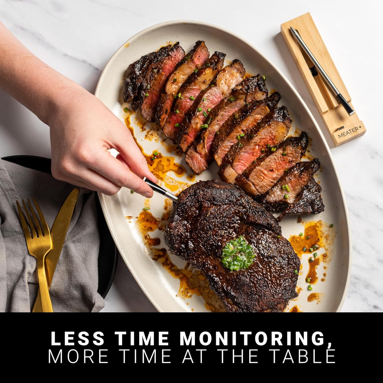 MEATER Plus: Smart Bluetooth Wireless Meat Thermometer Digital | BBQ, Grill, Ove...