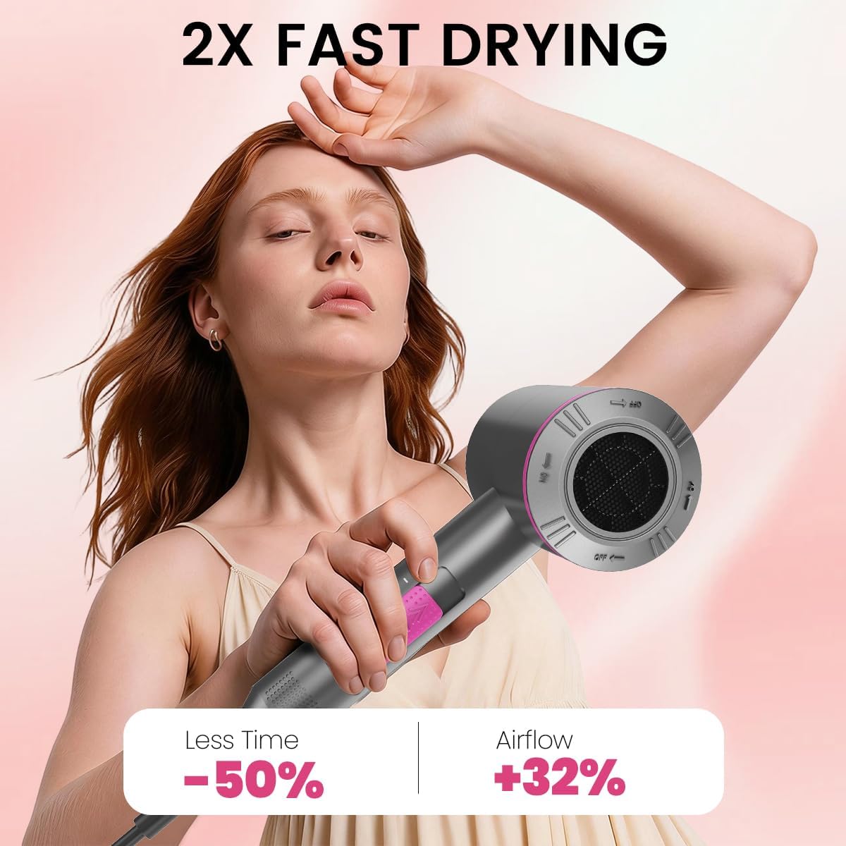 Professional Ionic Hair Dryer Powerful AC Motor Quick Drying with 2 Speed 3 Heat...