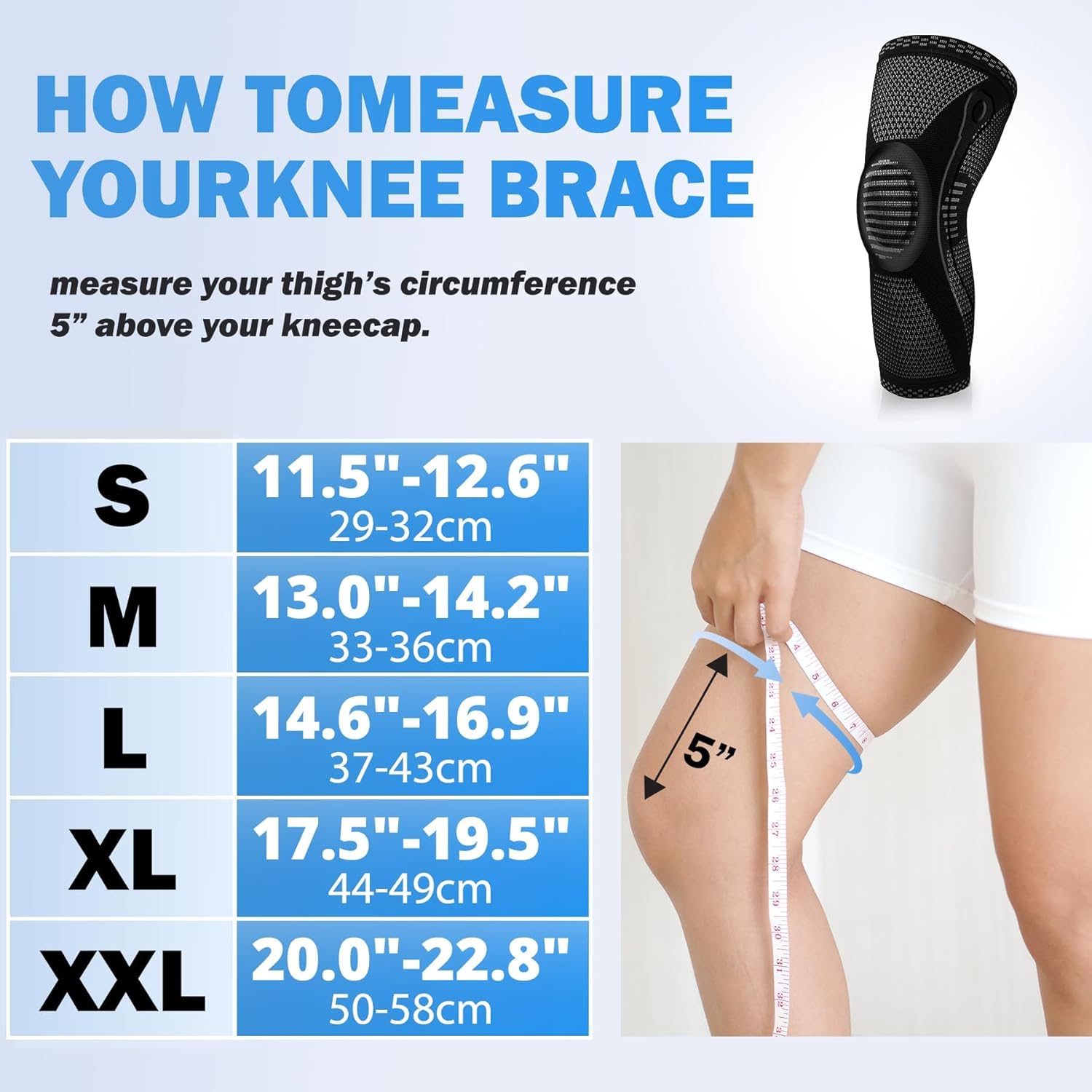 POWERLIX Knee Compression Sleeve - Best Knee Brace for Knee Pain for Men & Women...