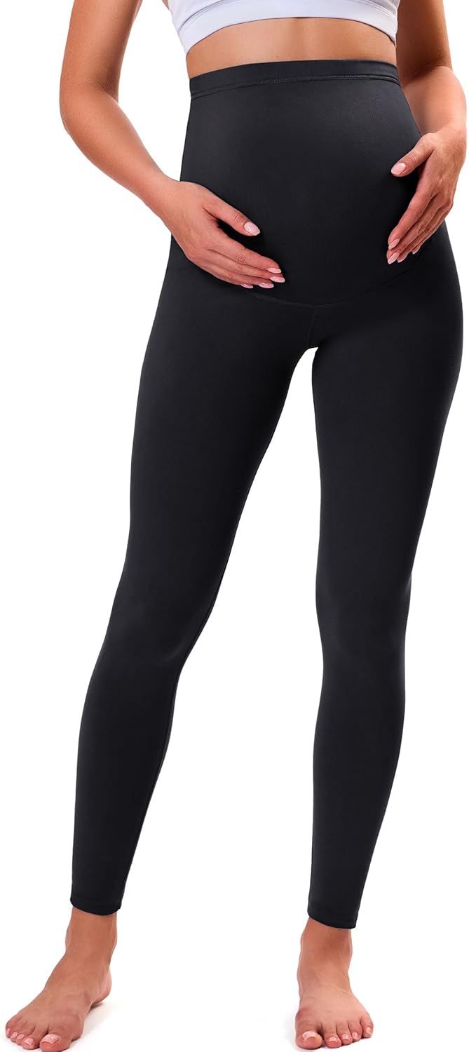 VALANDY Creamlush Maternity Leggings Over Bump Buttery Soft Belly Support Adjust...