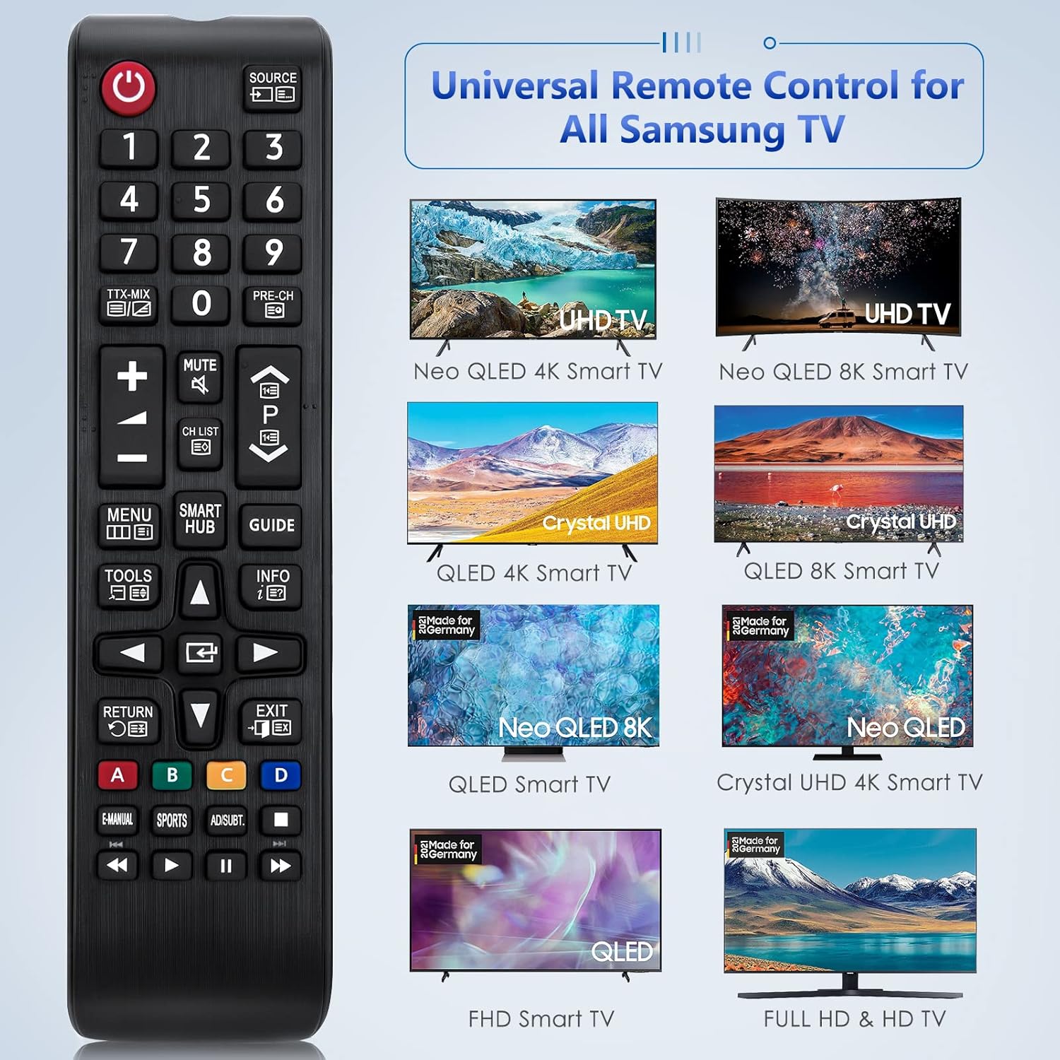 Replacement for Samsung TV Remote,Universal for Samsung Smart TV Remote Controls...