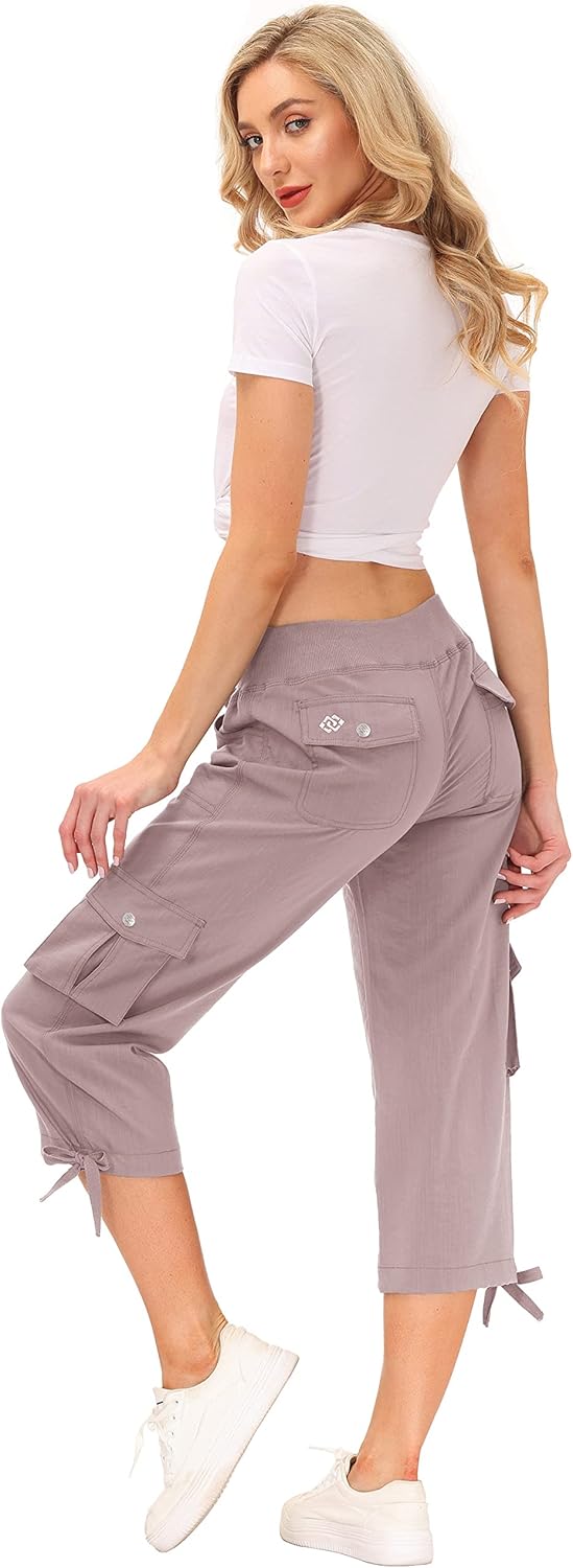 MoFiz Women's Cargo Capris, Special Hiking Pants for Lightweight Quick Dry Comfo...