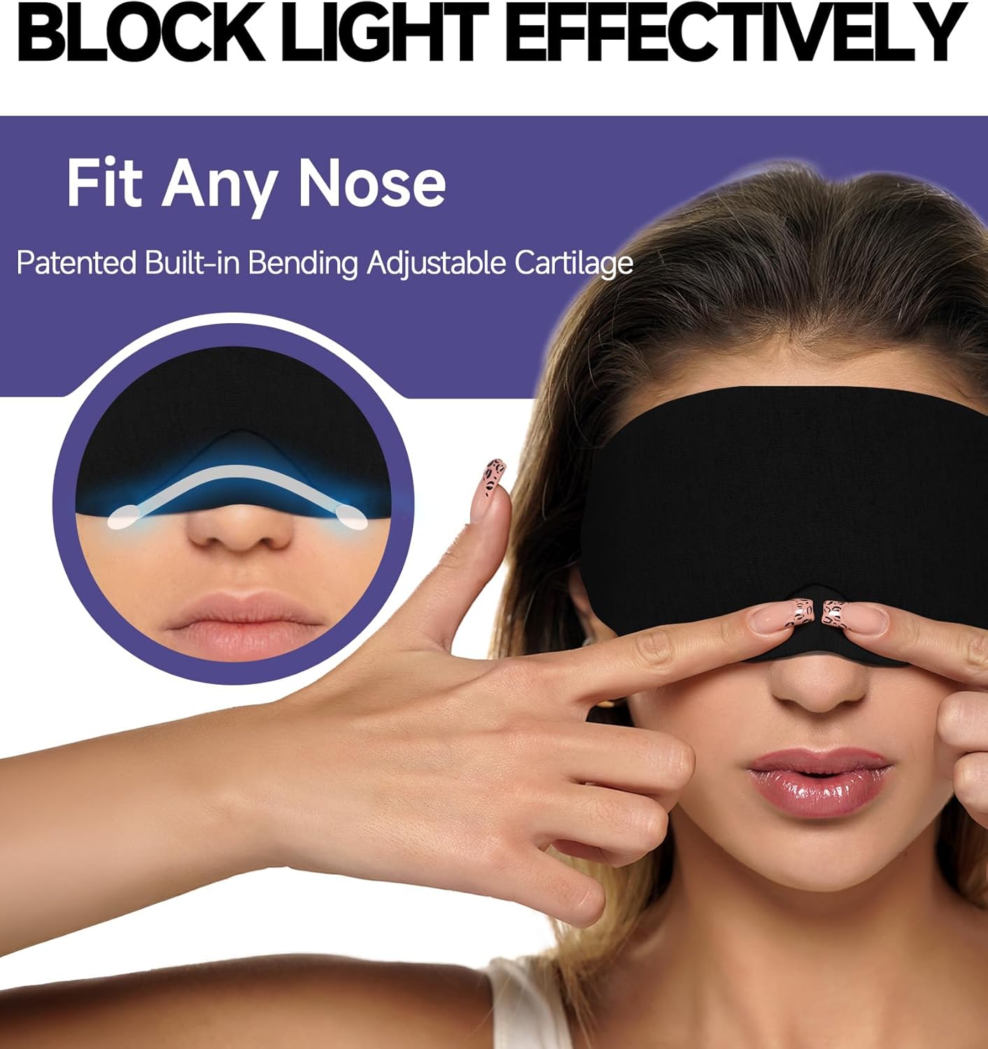 Mavogel Cotton Sleep Eye Mask - Updated Design Light Blocking with Adjustable No...