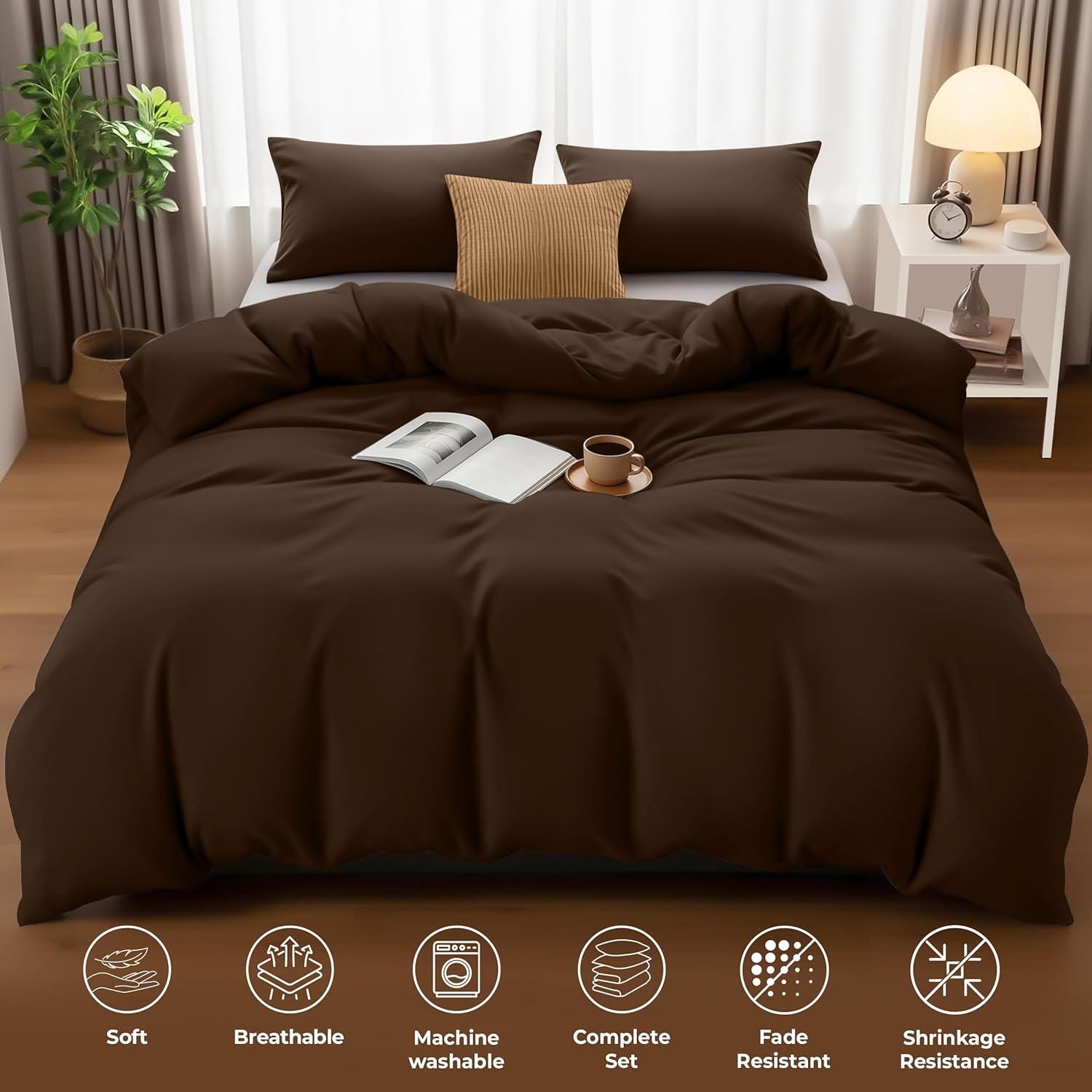 Luxurious Utopia Duvet Cover, High-Quality Bedding Quilt Cover Set, Soft Microfi...