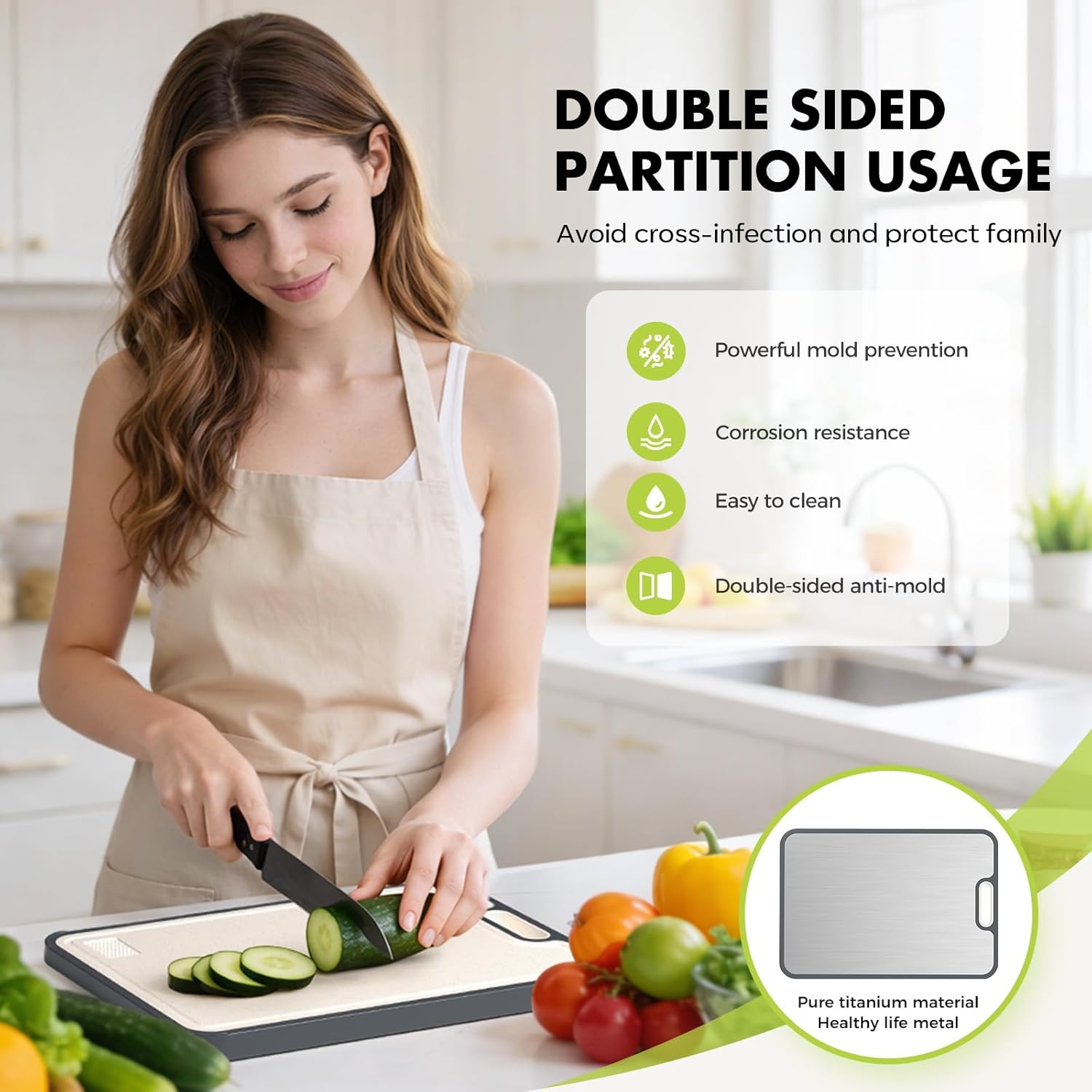 Titanium Cutting Board for Kitchen, Cutting Board...