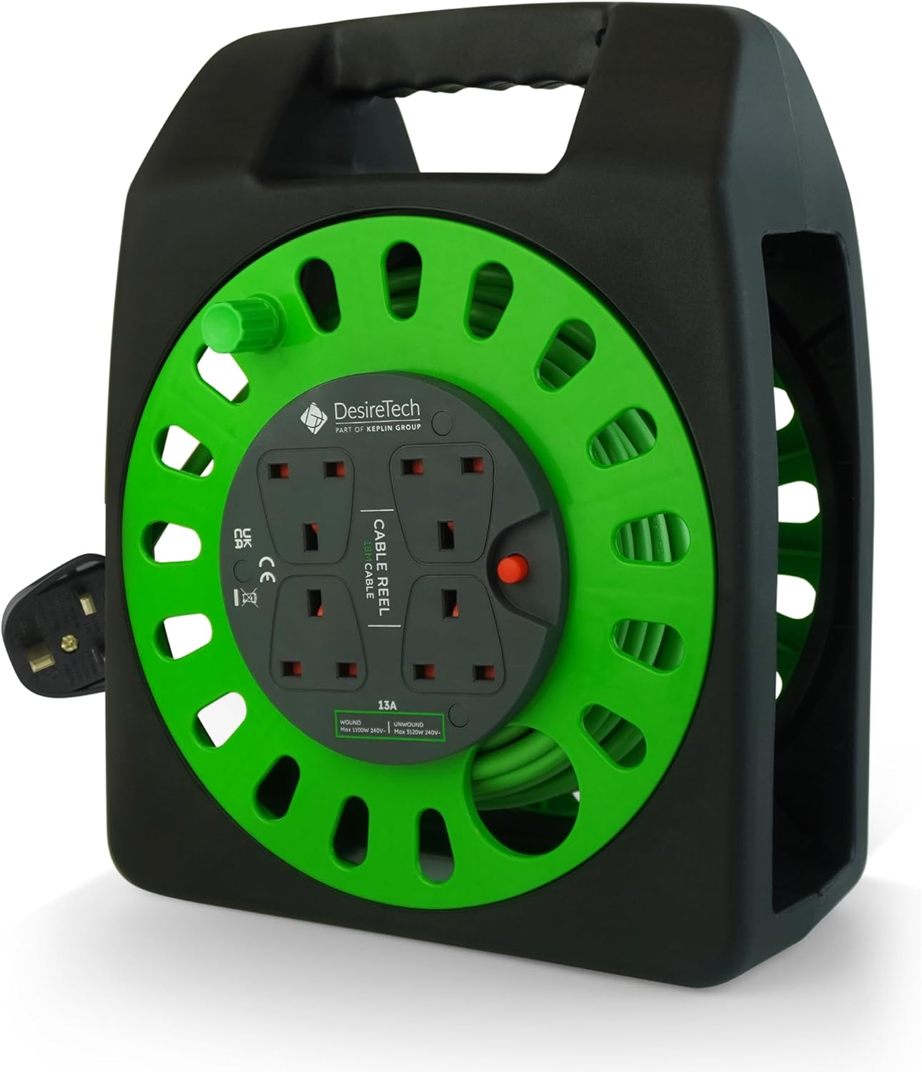 High-Quality Desiretech Extension Lead, Heavy Duty 18 Metre Portable Cable Reel,...