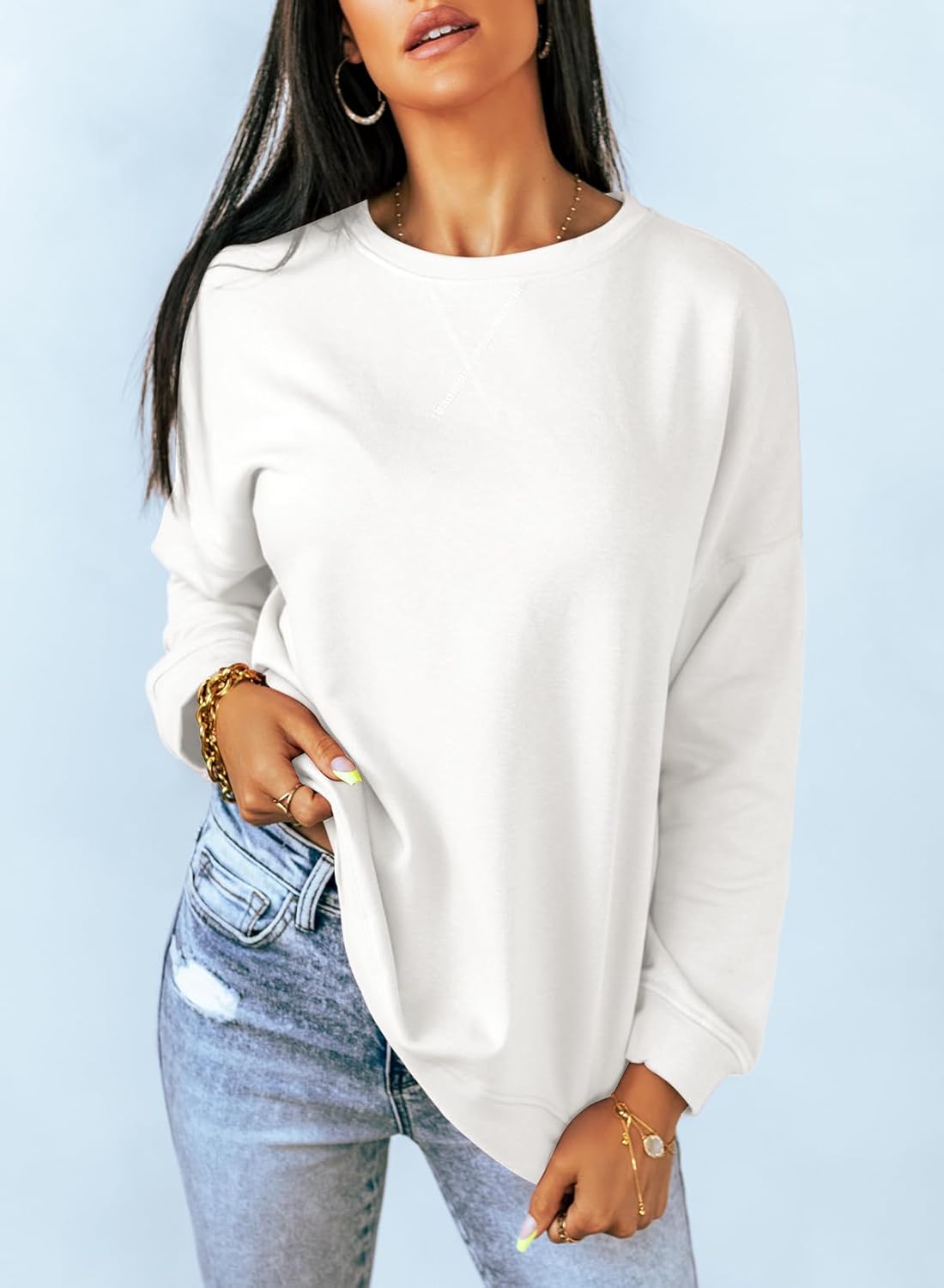 Dokotoo Women's Sweatshirt, Special Casual Crew Neck Tops, Innovative Loose Soft...