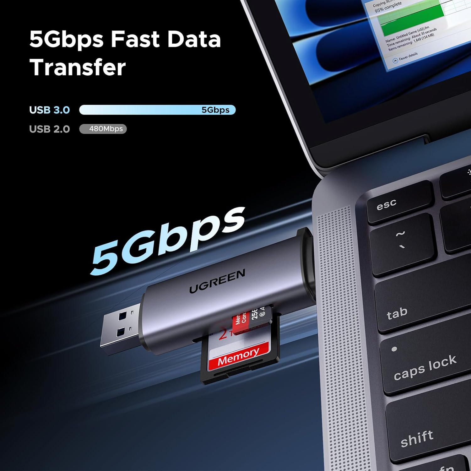 UGREEN USB SD Card Reader 3.0, USB-C & USB 3.0 Mem...