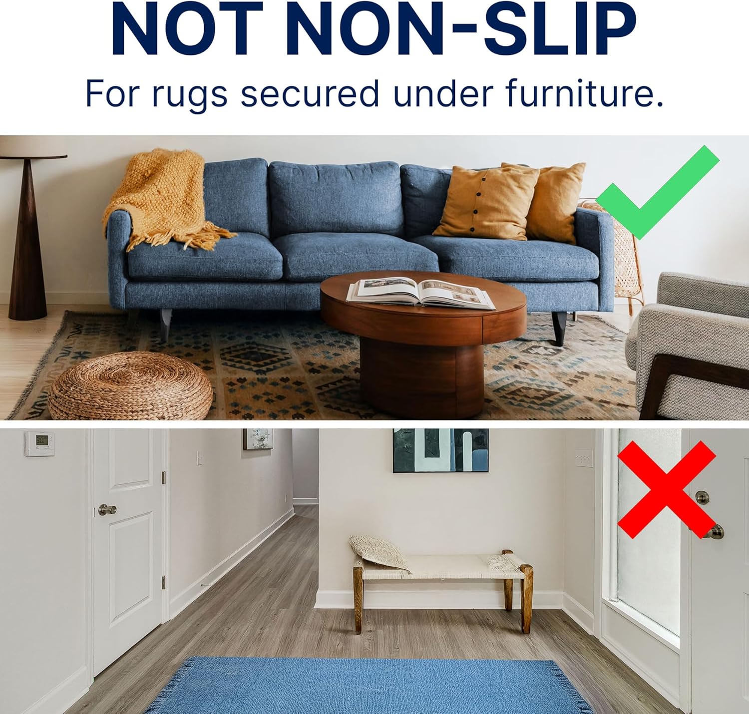 RUGPADUSA - Basics - 9'x12' - 1/4" Thick - 100% Felt - Protective Cushioning Rug...