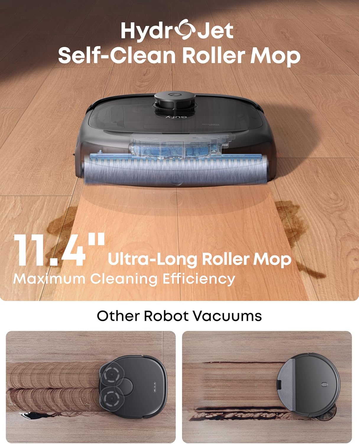eufy Robot Vacuum E25, 20,000 Pa Suction,HydroJet Always-Clean Roller Mop, All-i...