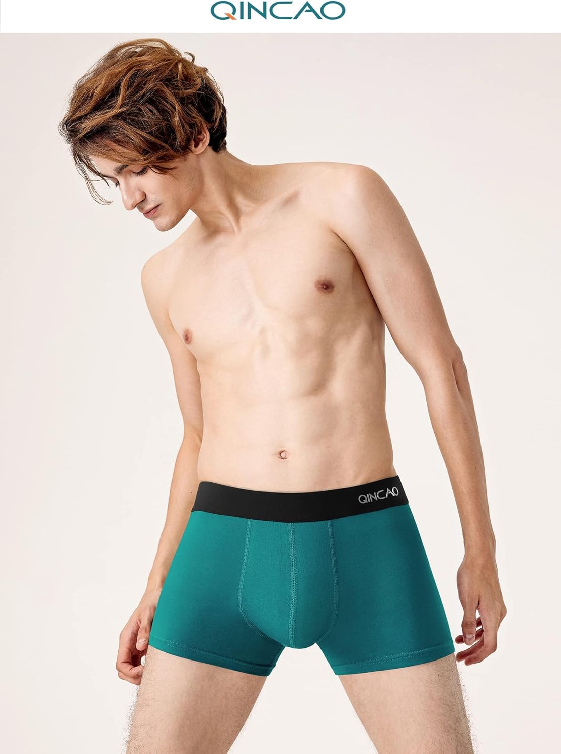 QINCAO Boxer Shorts Mens 6 Pack, No Itchy Labels, Cotton Underwear Retro Trunks,...