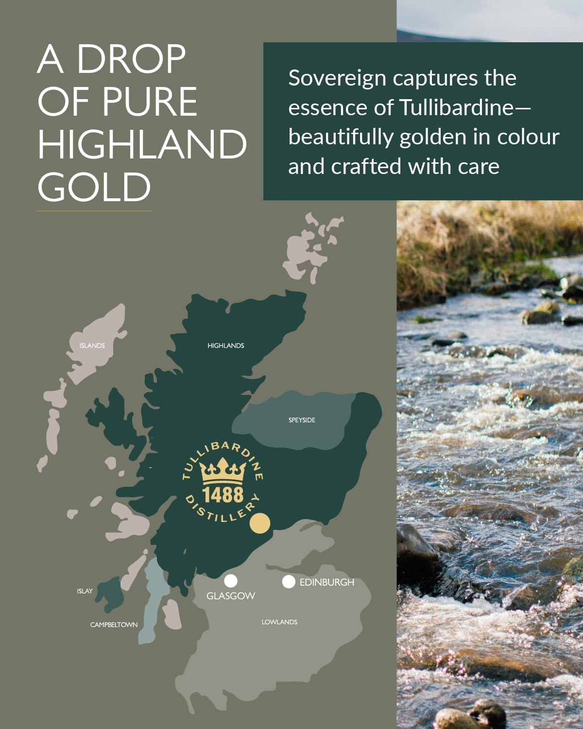 Tullibardine Sovereign | Highland Single Malt Scotch Whisky | 70cl | 43% ABV | W...