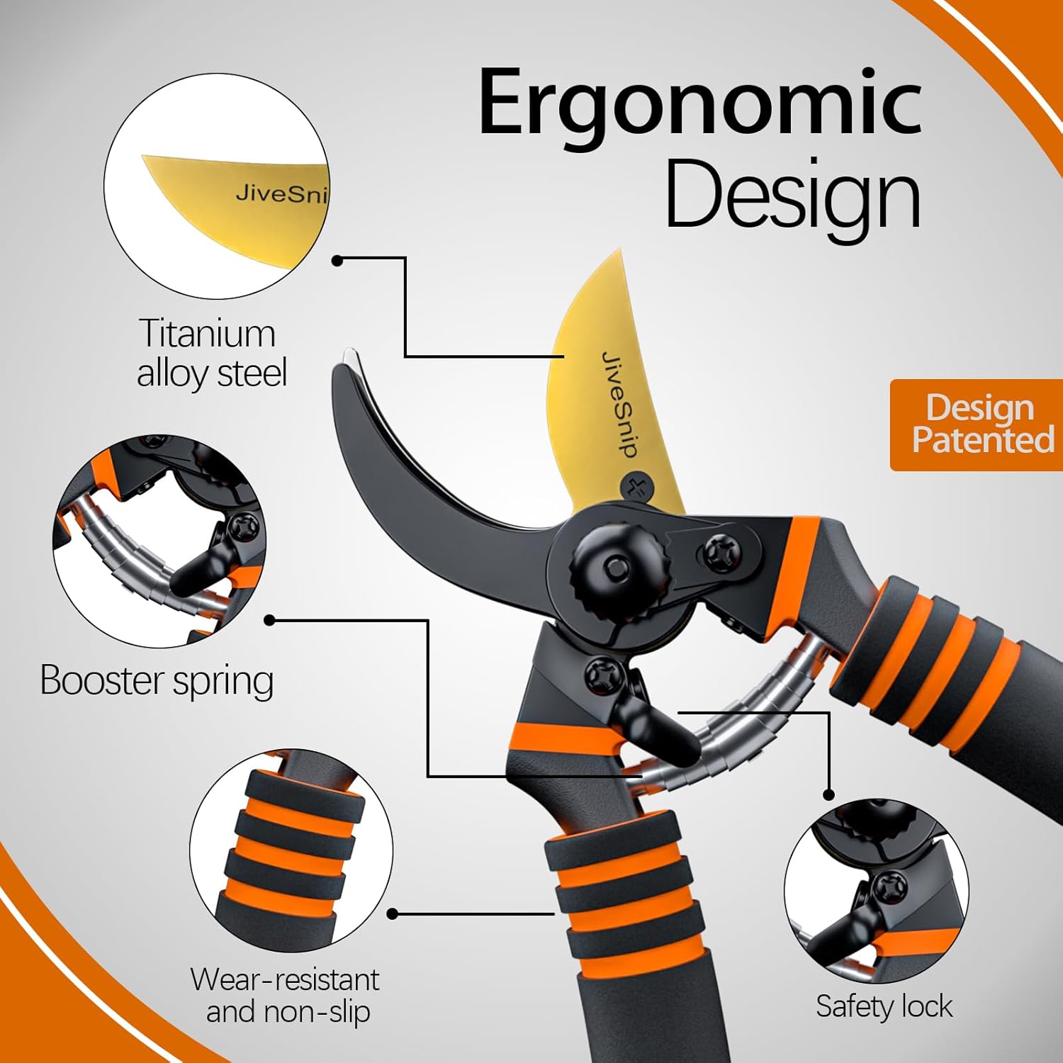 Premium Titanium Garden Secateurs - Professional Bypass Pruning Shears for Plant...