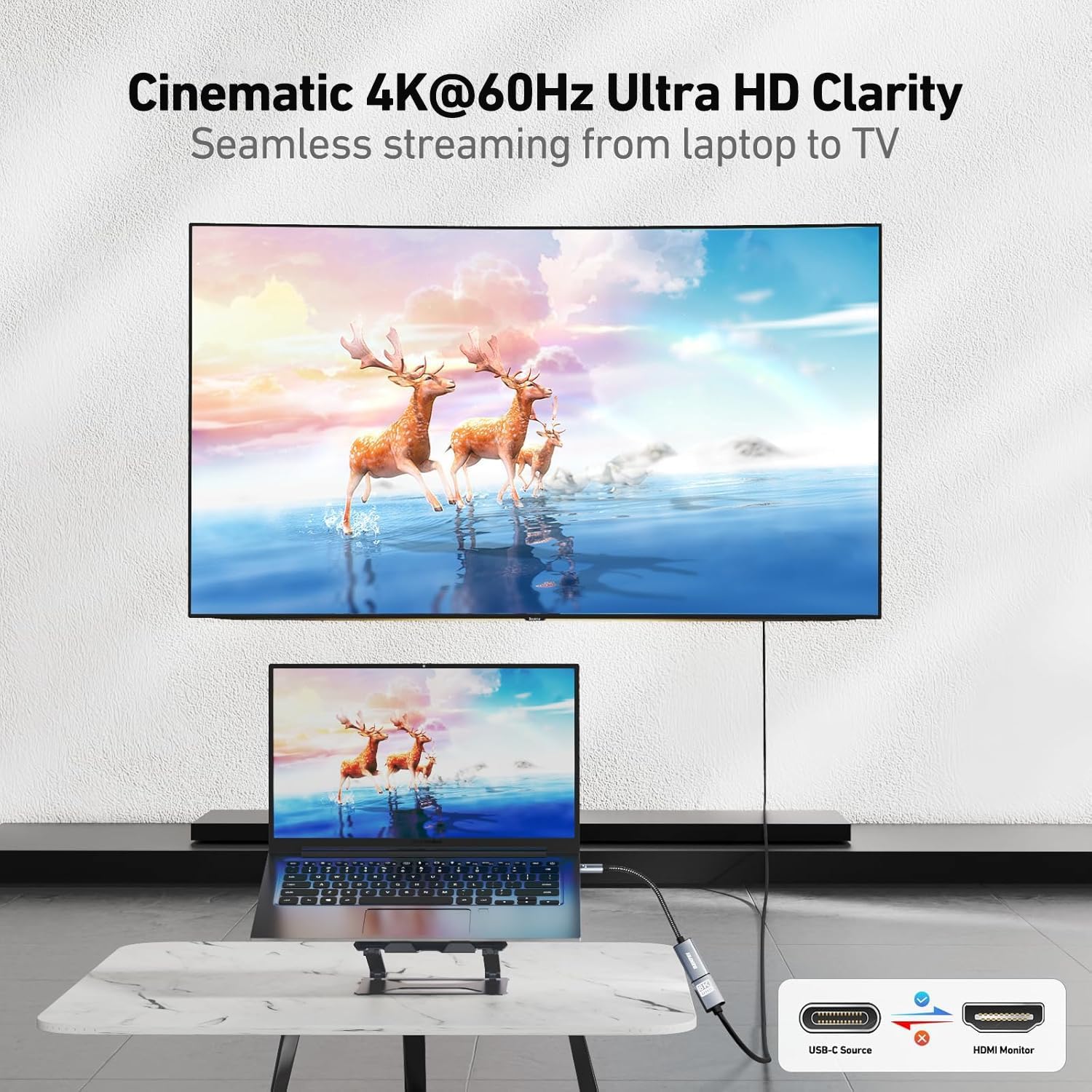 USB C to HDMI Adapter, BENFEI USB Type-C to HDMI Adapter [Thunderbolt 3/4 Compat...