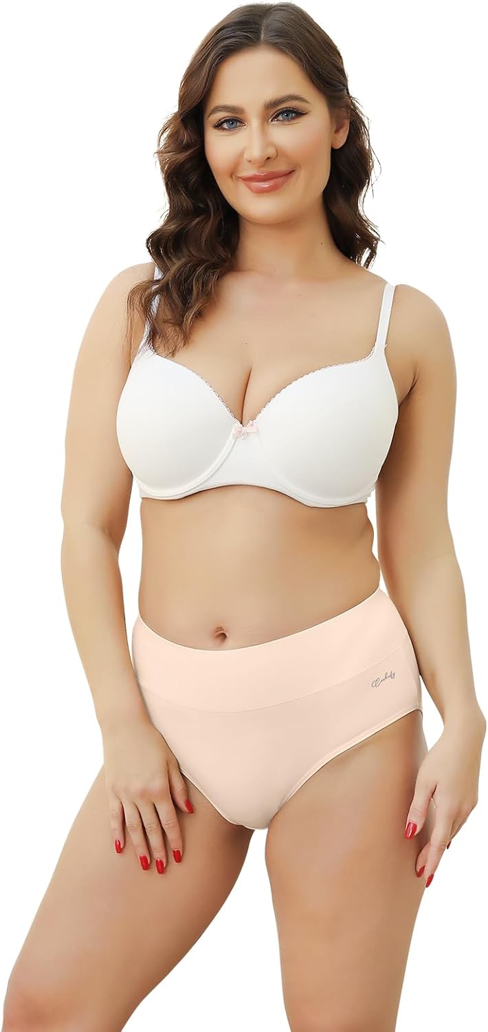 coskefy Underwear Women, High Waisted Cotton Knickers Ladies Full Briefs Soft Pa...
