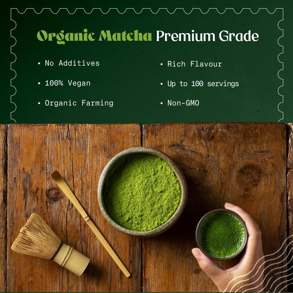 NaturaleBio Japanese Organic Matcha Green Tea Powder - Premium Grade-100g. Produ...