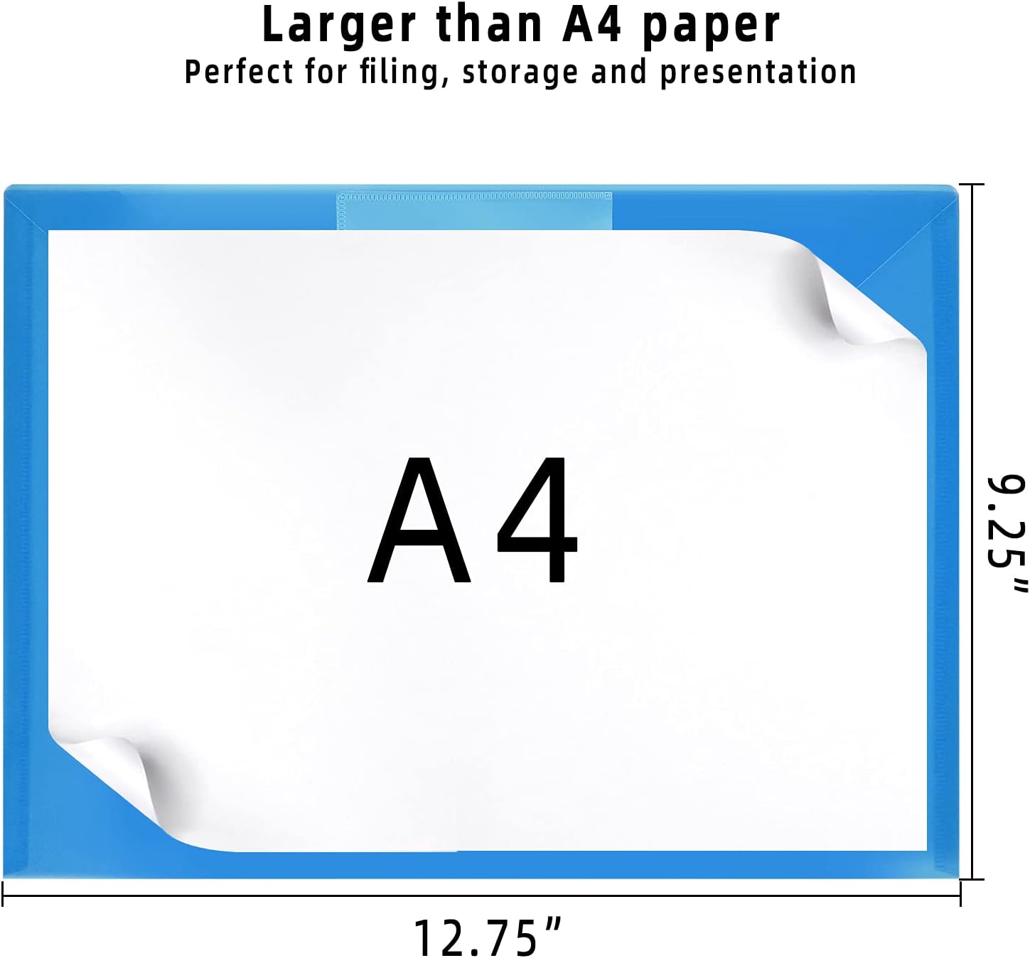 Plastic Wallets A4-30 Pack Plastic Folders Waterproof Document Wallet Files Fold...
