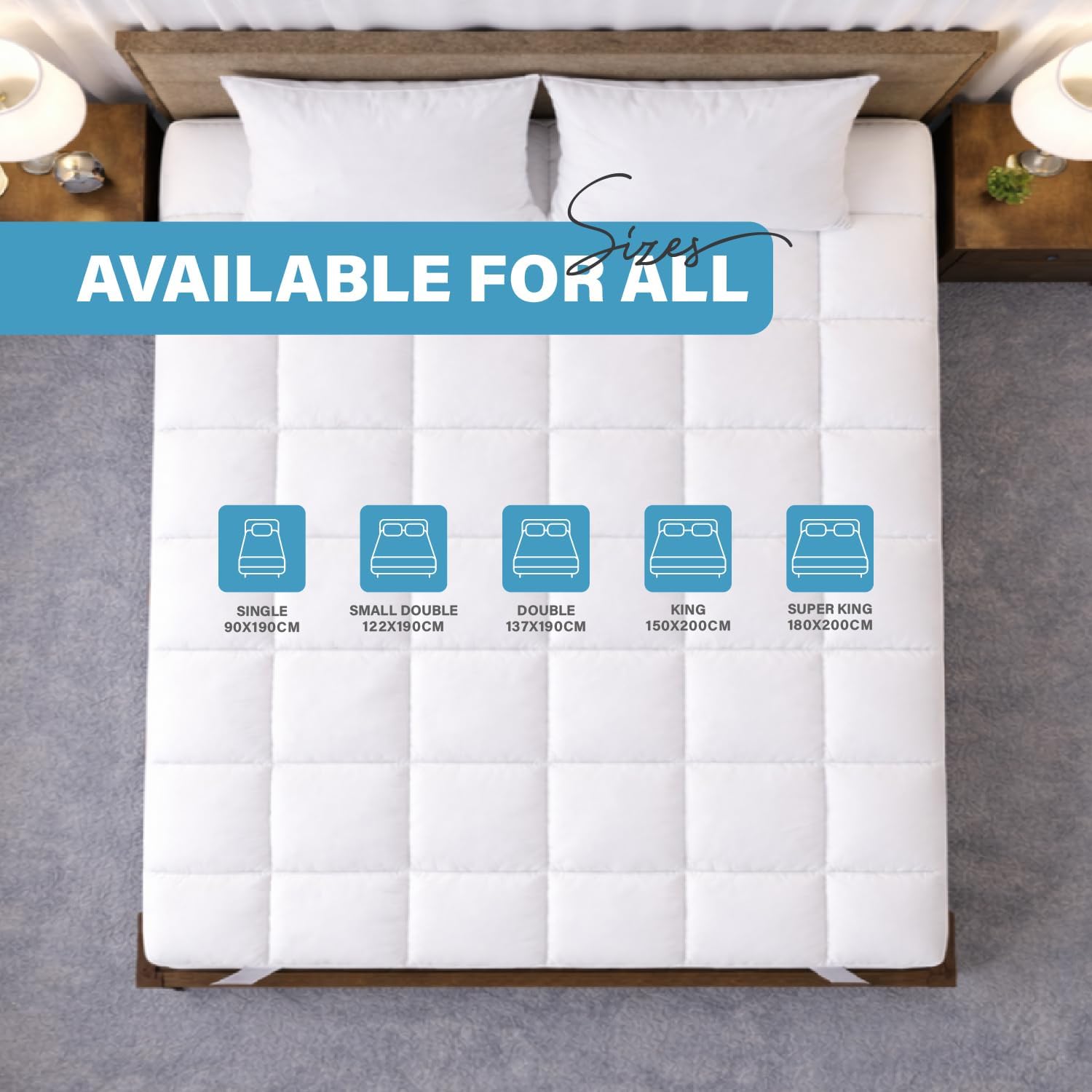 ACRALI HOME Thick Mattress Topper Double Bed (4 Inch/10 cm) Extra Deep Hotel Qua...