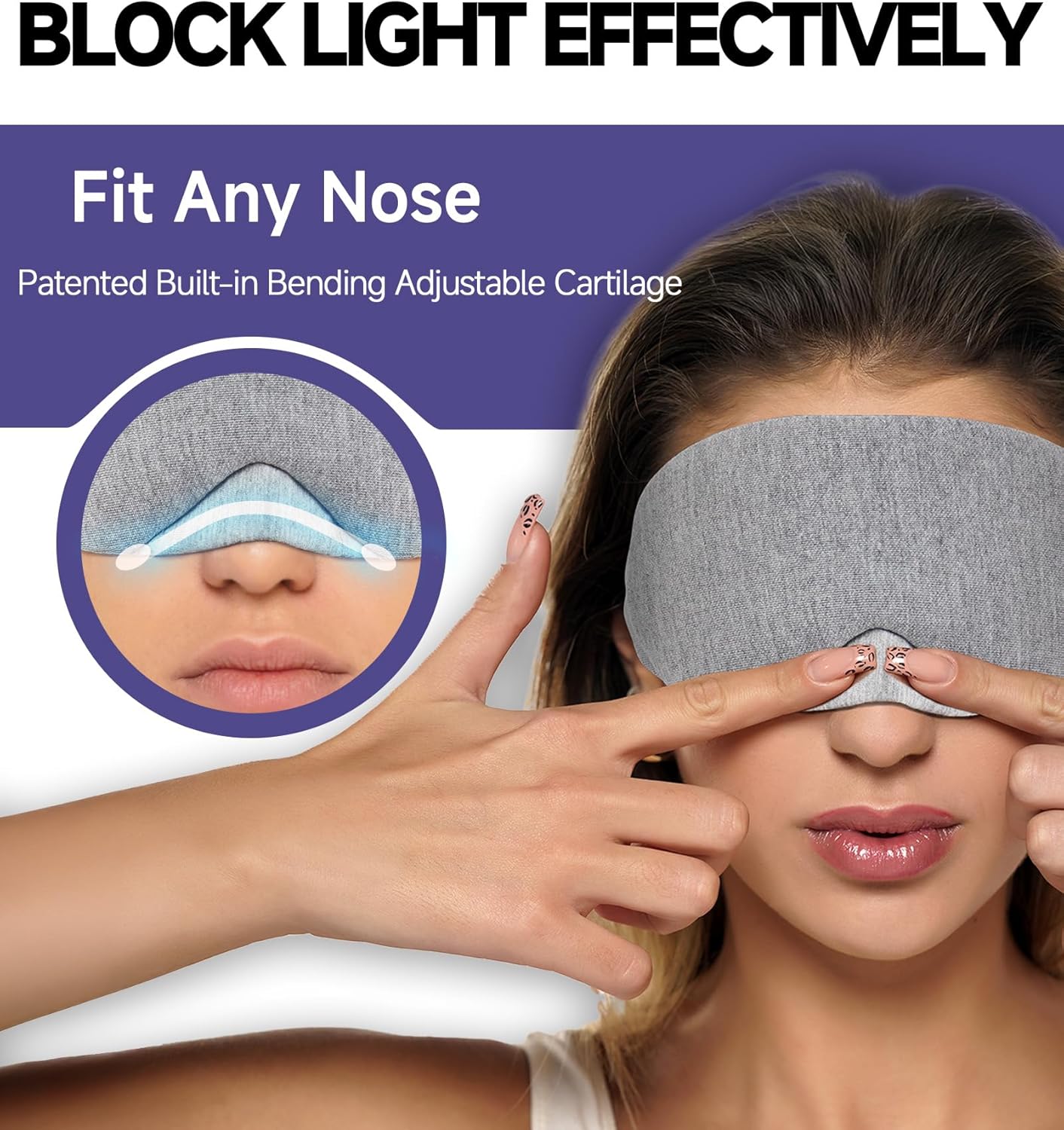 Mavogel Cotton Sleep Eye Mask - Updated Design Light Blocking with Adjustable No...