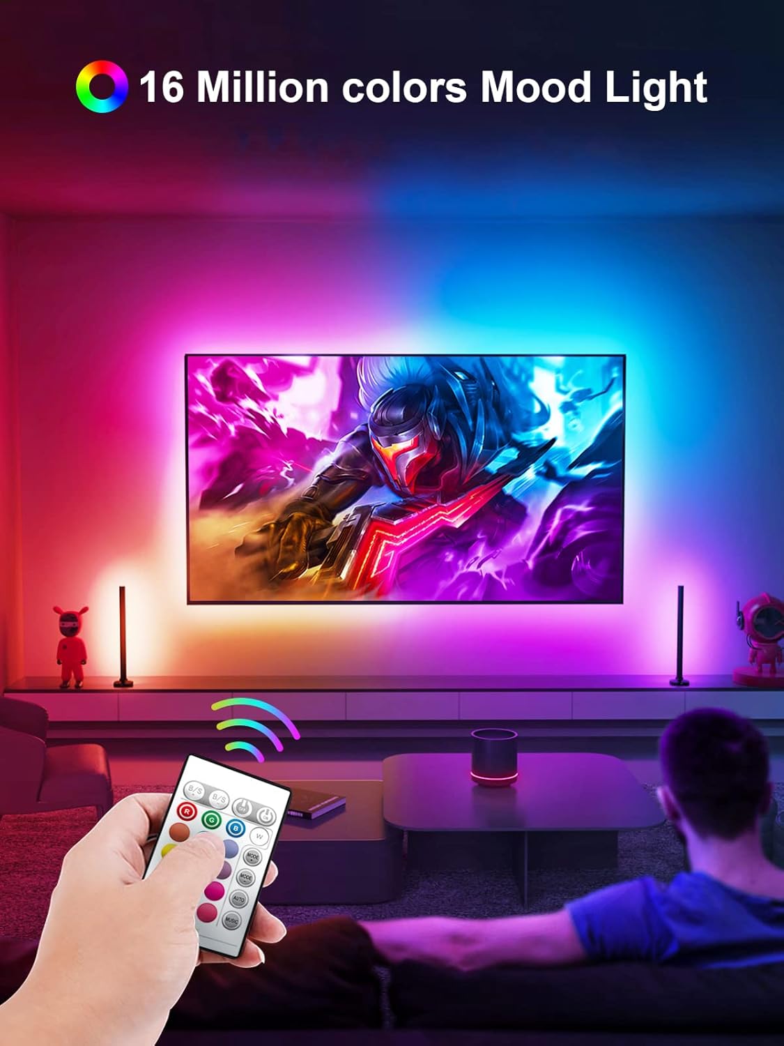 KANTUTOE TV LED Lights, 3m LED Lights for 32-45 Inch TVs, RGB TV Backlight with...