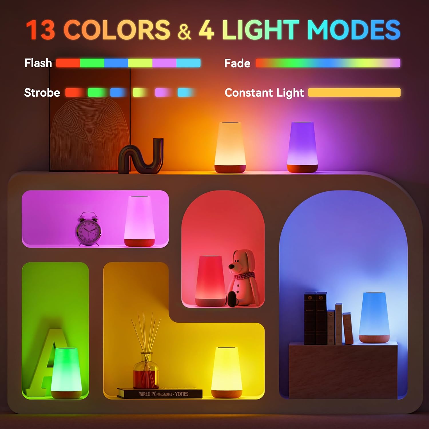 Auxmir Night Light, LED Touch Bedside Table Lamp, Remote Control Dimmable Light...