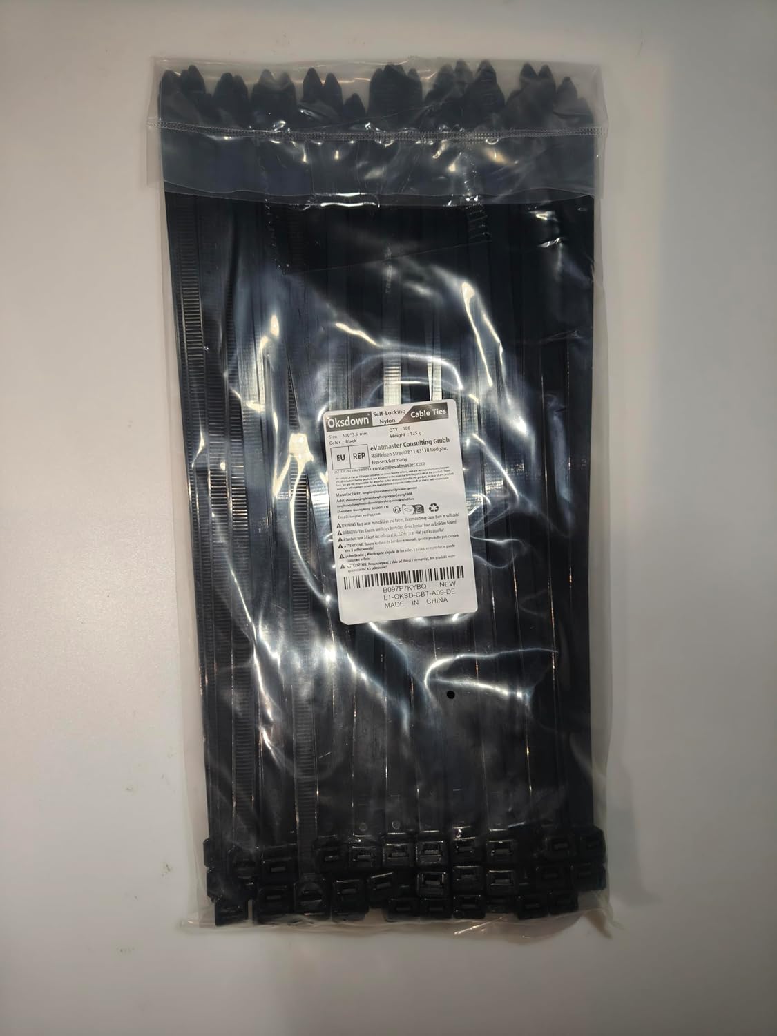 100 Pack Black Plastic Cable Ties 300mm×3.6mm Heav...