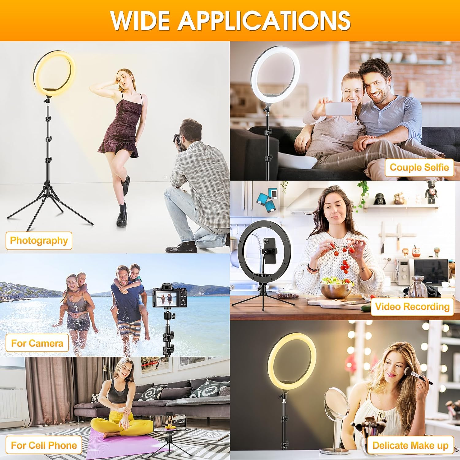 11.5'' Ring Light with Tripod Stand & Phone Holder Tall, GerTong LED Professiona...