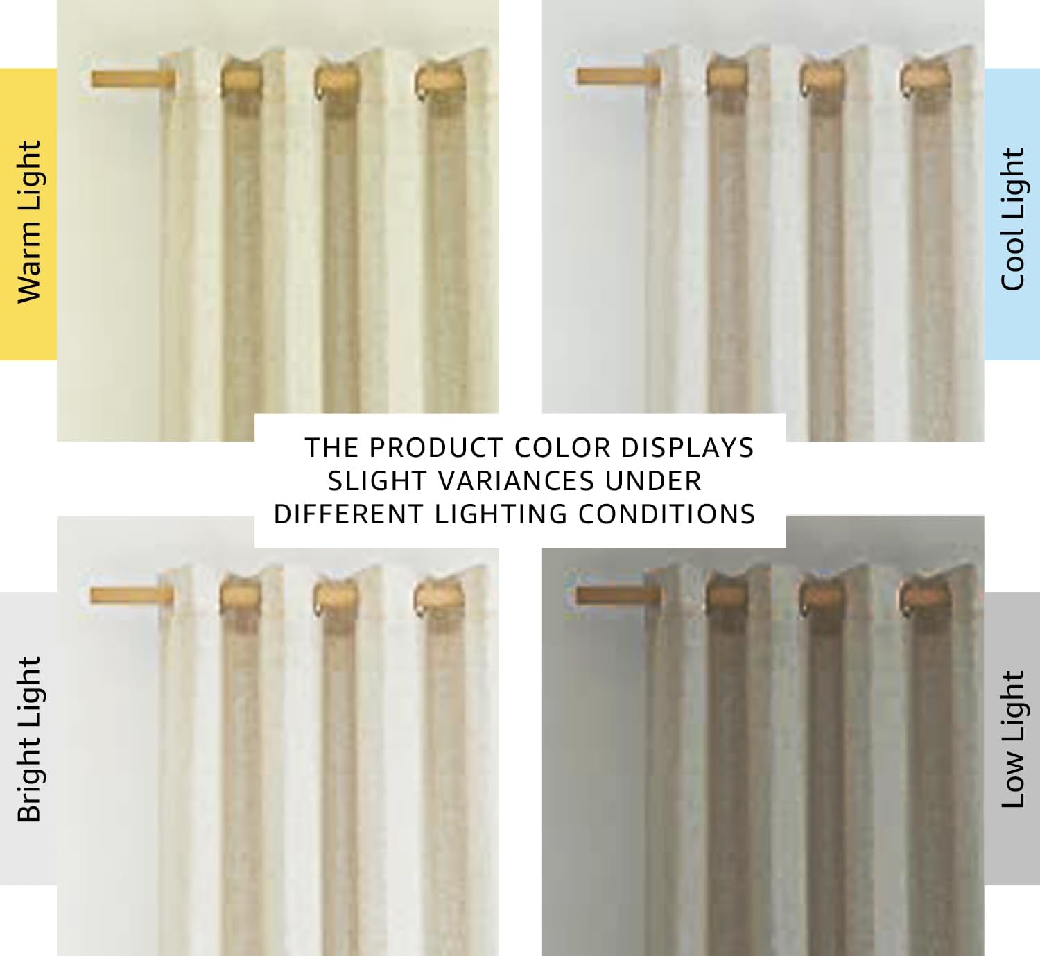 NICETOWN Natural Linen Curtains 84 inch Long 2 Panels Set, Grommet Top Thick Lin...