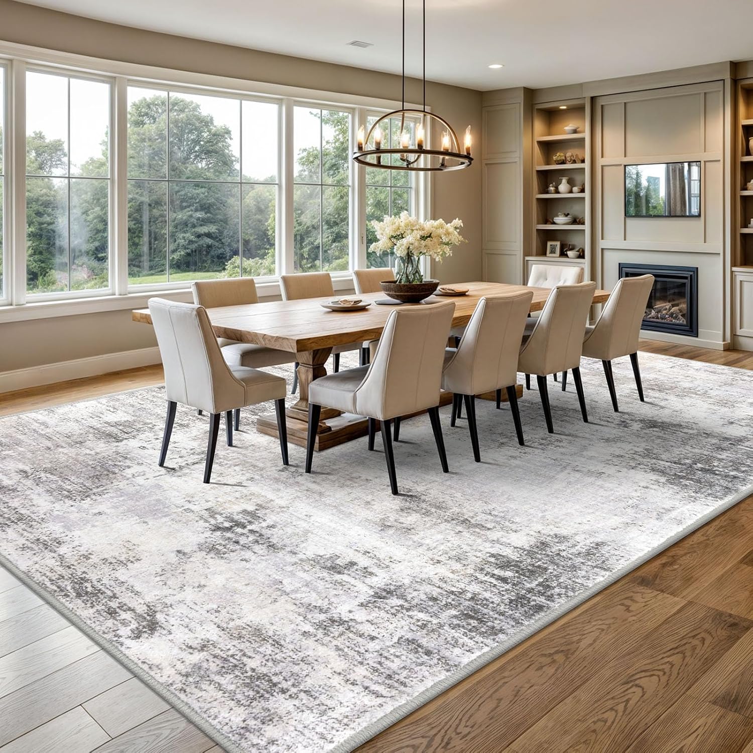 Unique IOHOUZE Abstract Area Rugs, Special Washable Large Rugs for Living Room,...