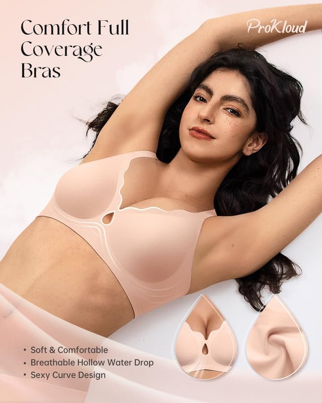 High-Quality ProKloud Wireless Bras, Special No Underwire Bralettes for Women, I...