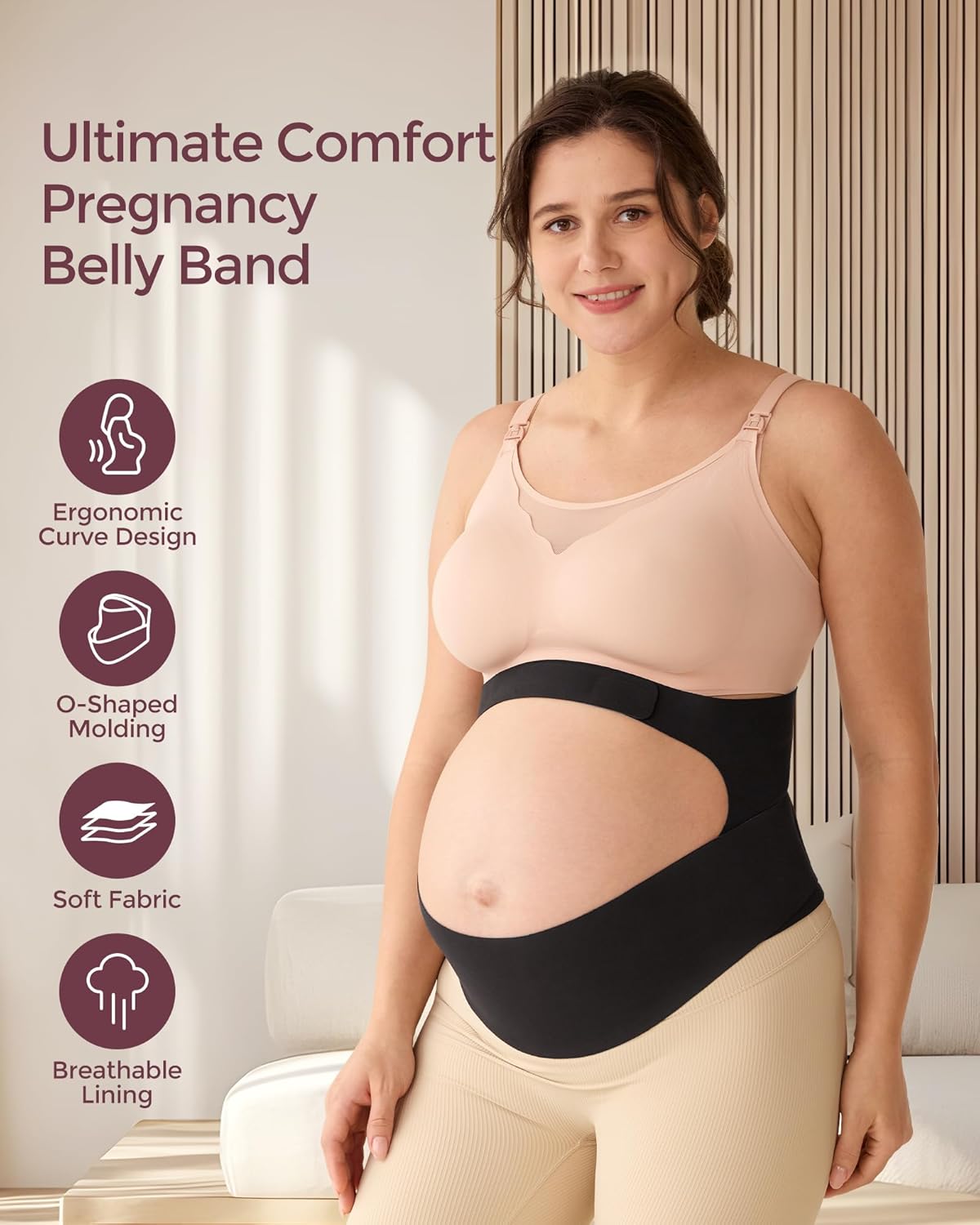 Momcozy Pregnancy Belly Band, CozySupport Ergonest Maternity Belly Band, Invisib...