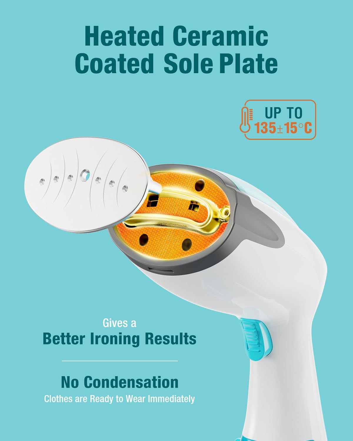BEAUTURAL Clothes Steamer, Portable Handheld Steamer, Garment Fabric Wrinkles Re...