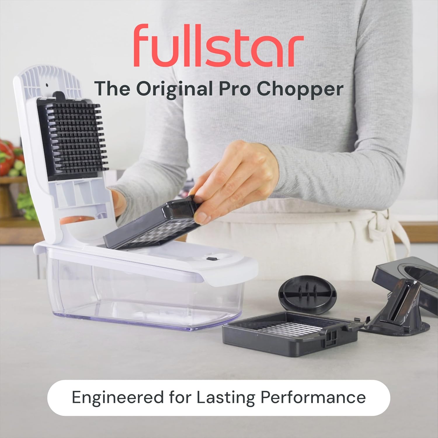 Fullstar Vegetable Chopper & Cutter - Slicer Dicer Spiralizer with Container for...