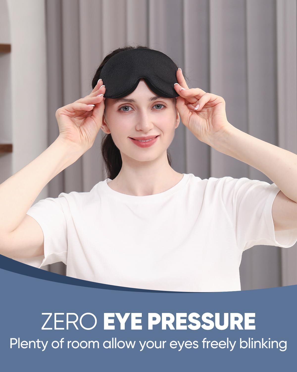 MZOO Luxury Sleep Eye Mask for Side Sleeper Men Women, Zero Eye Pressure 3D Slee...