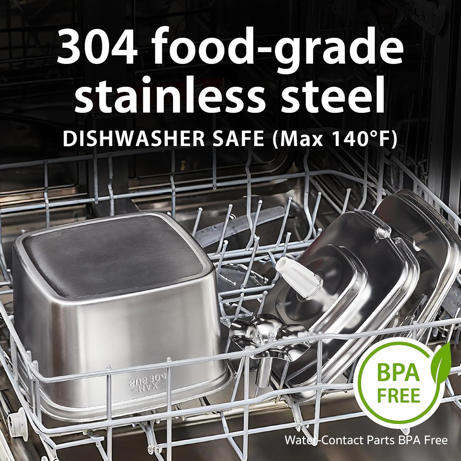 Veken Innovation Award Winner Stainless Steel Cat Water Fountain, 108oz/3.2L Aut...