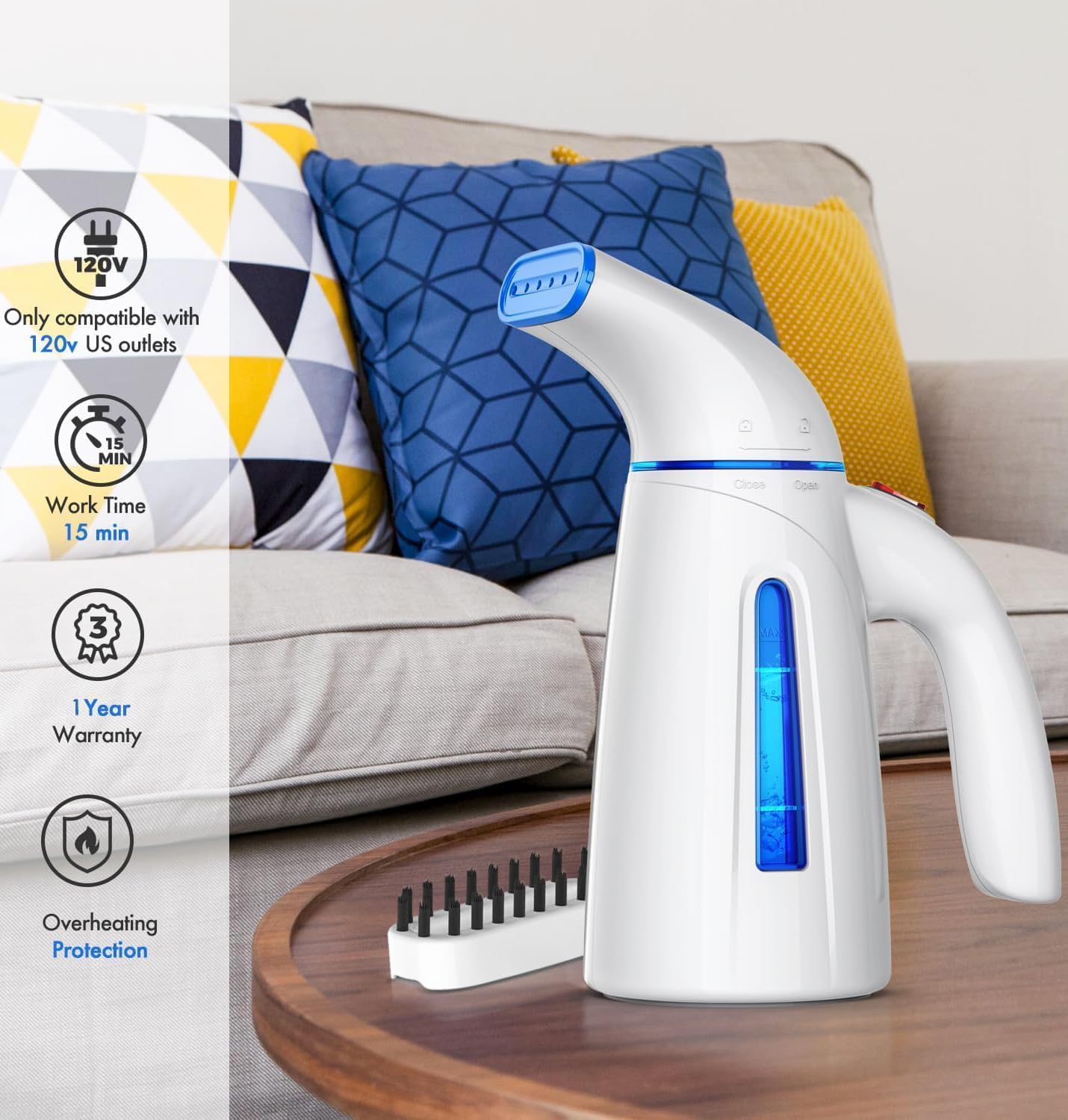 OGHom Steamer for Clothes, Handheld Clothing Steamer for Garment, 240ml Big Capa...