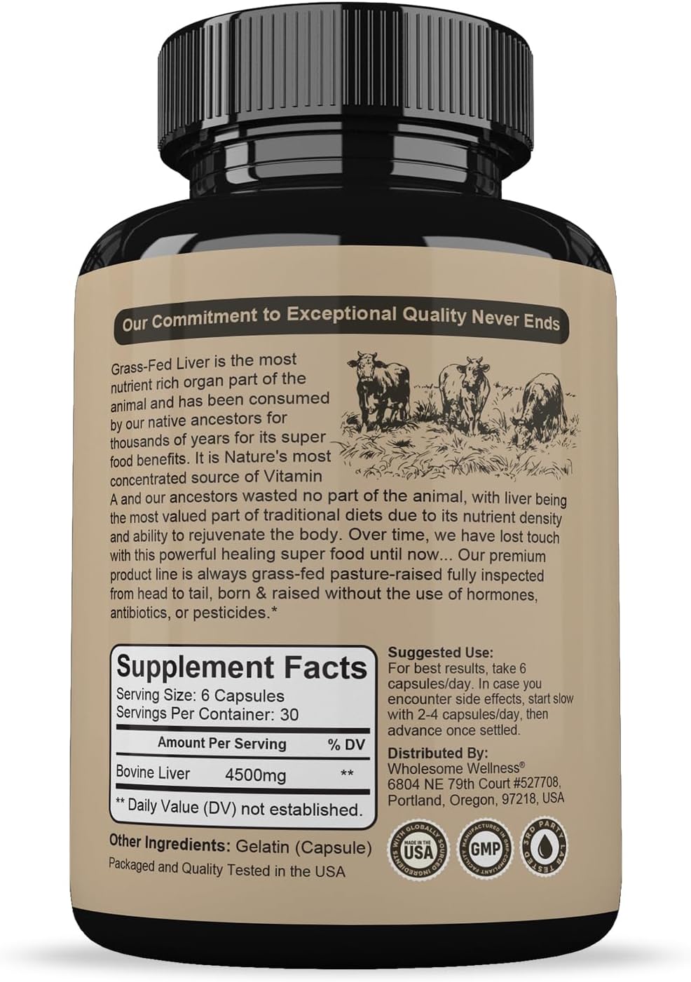 Wholesome Wellness Grass Fed Desiccated Beef Liver...