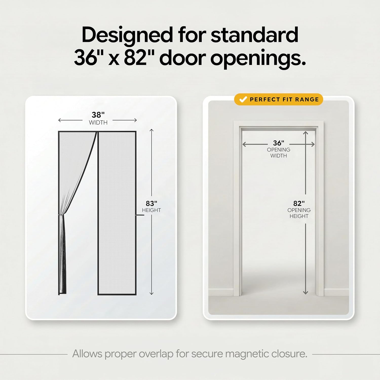 AUGO Magnetic Screen Door - Self Sealing, Heavy Duty, Hands Free Mesh Partition...