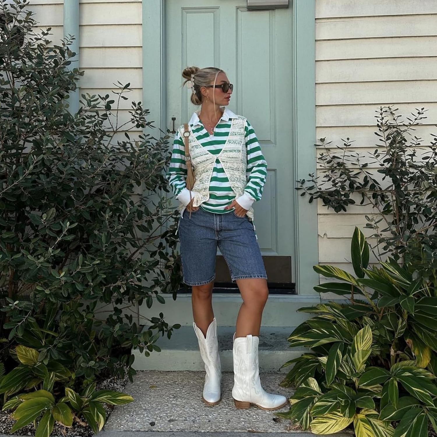 HISEA Rollda Cowboy Boots for Women, Cowgirl Boots, Comfortable Western Boots wi...