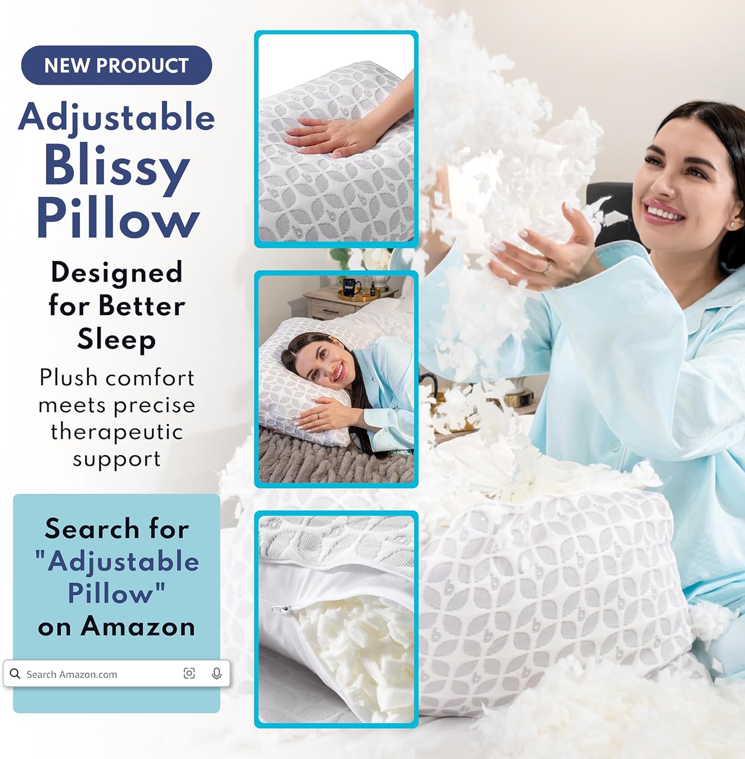 Blissy Silk Pillowcase - 100% Pure Mulberry Silk - 22 Momme 6A High-Grade Fibers...