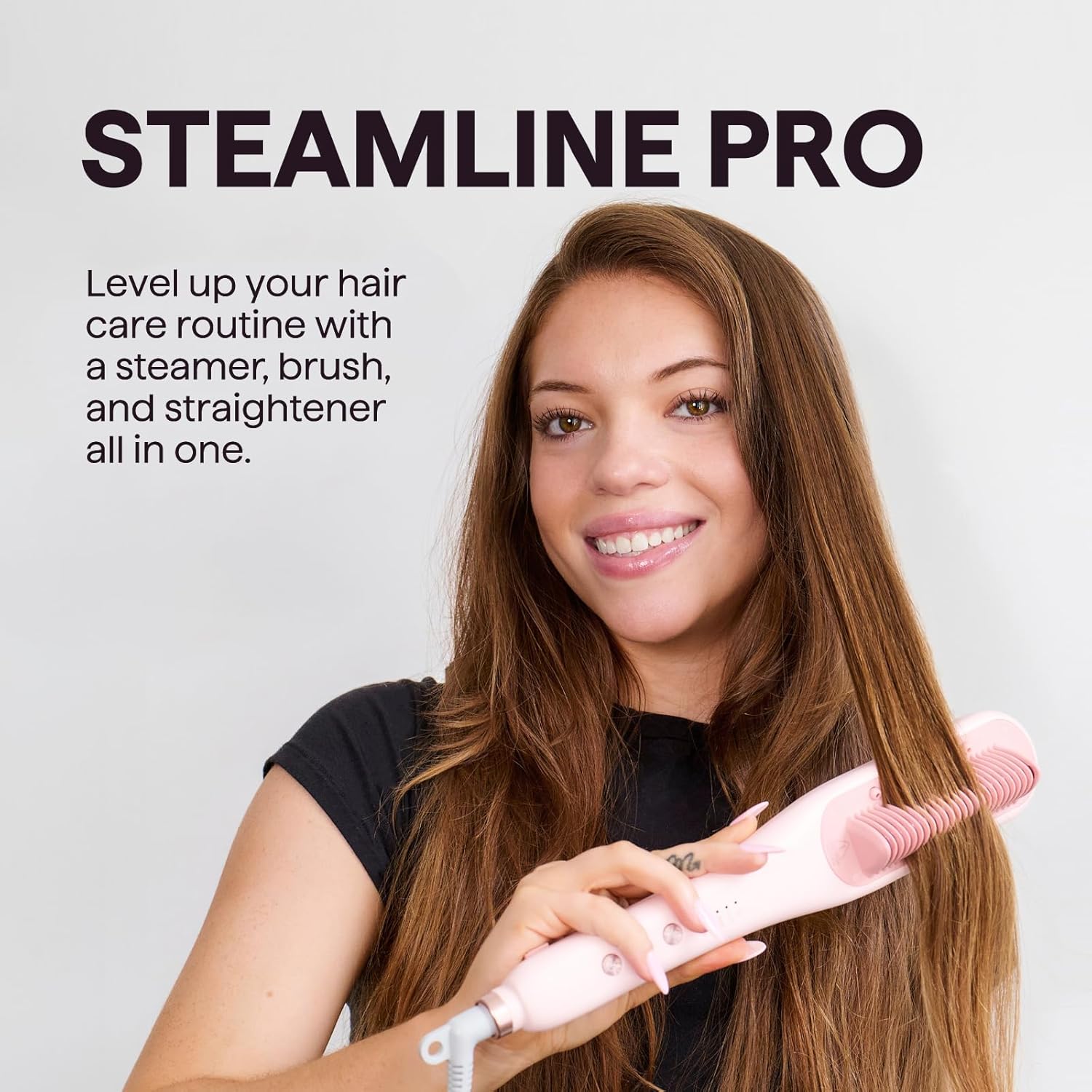Wavytalk Pro Steam Hair Straightener Brush, Steamline Pro 3 in 1 Straightening B...