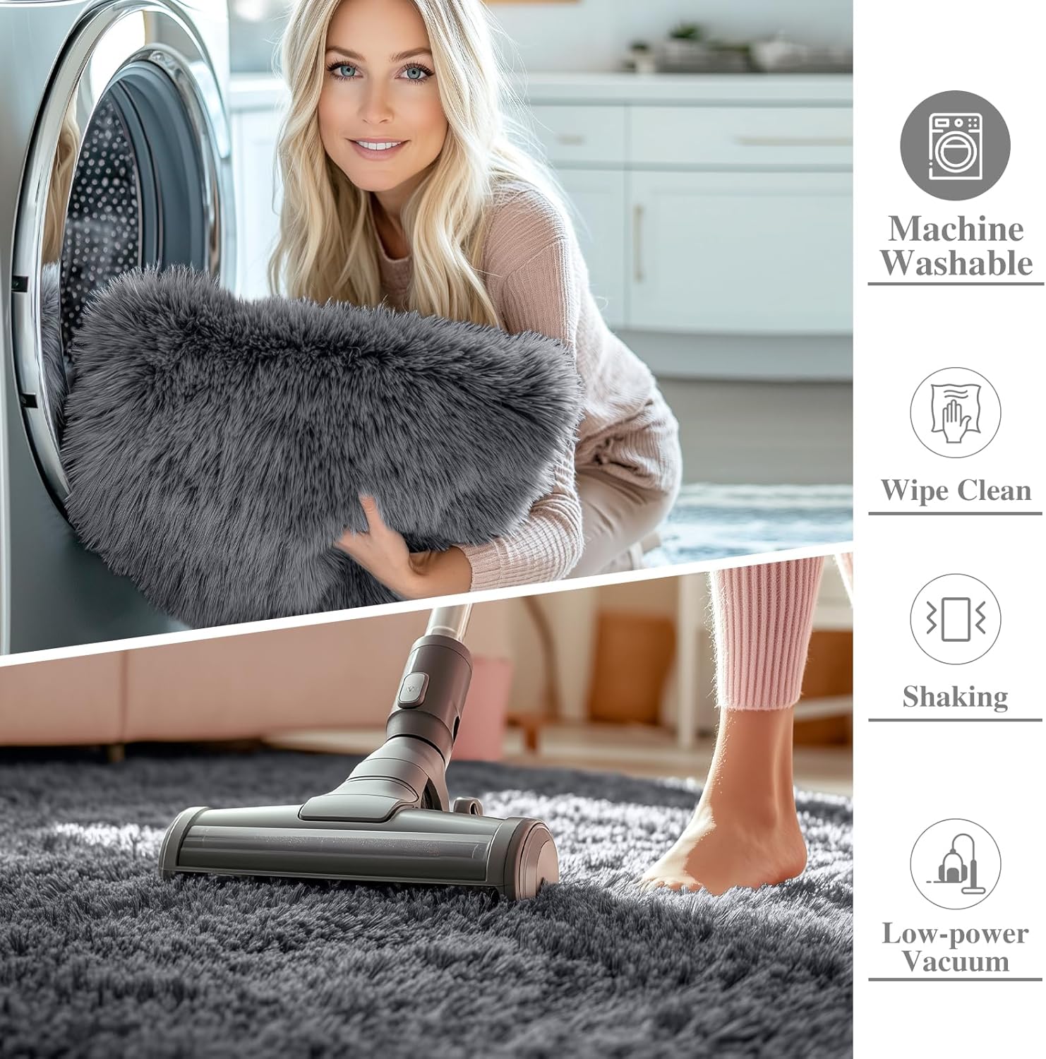 OLANLY Area Rugs for Living Room Bedroom, Machine Washable 4x5.9 ft Soft Fluffy...