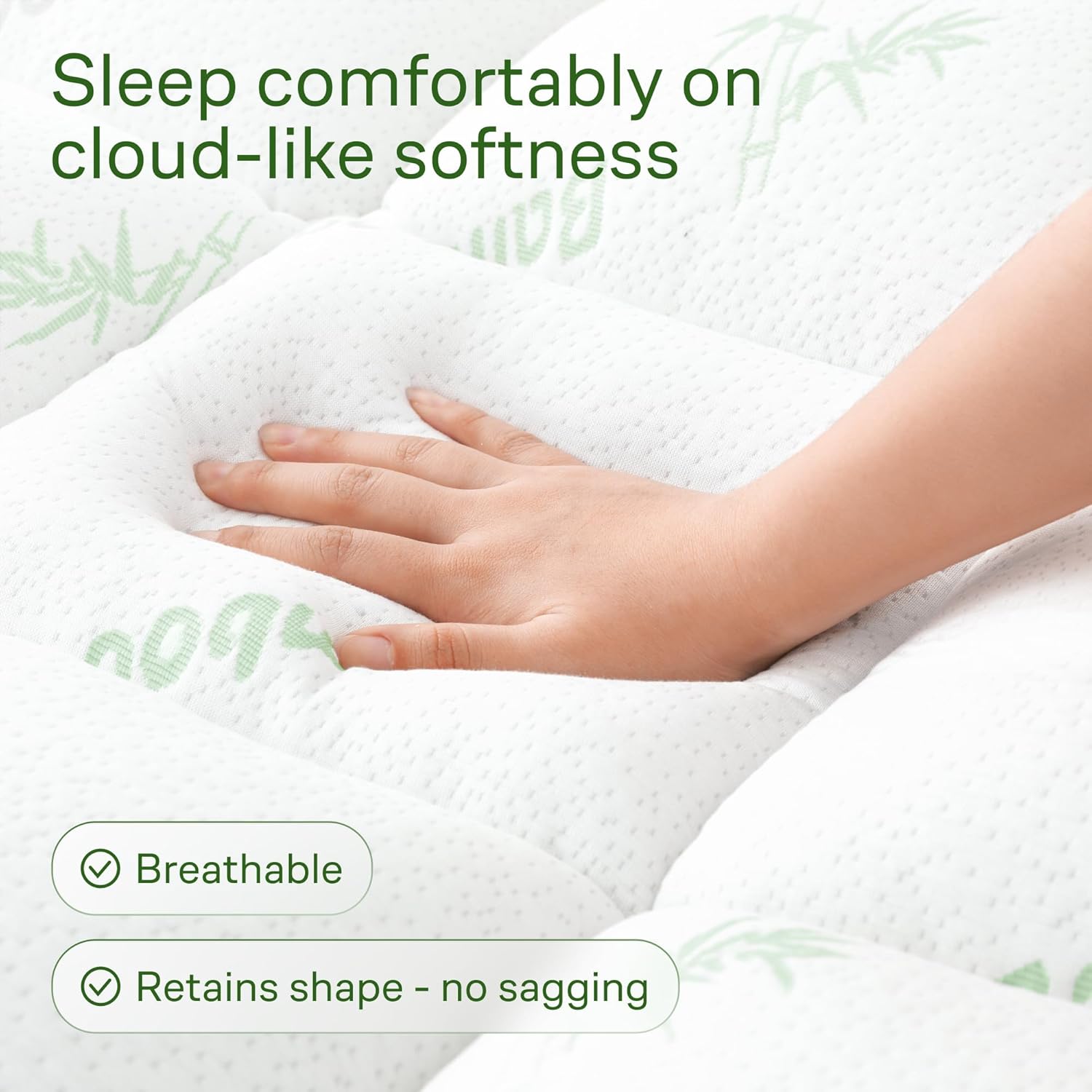 Ultra Soft Queen Size Mattress Topper - Viscose Made from Bamboo Pillow Top Matt...