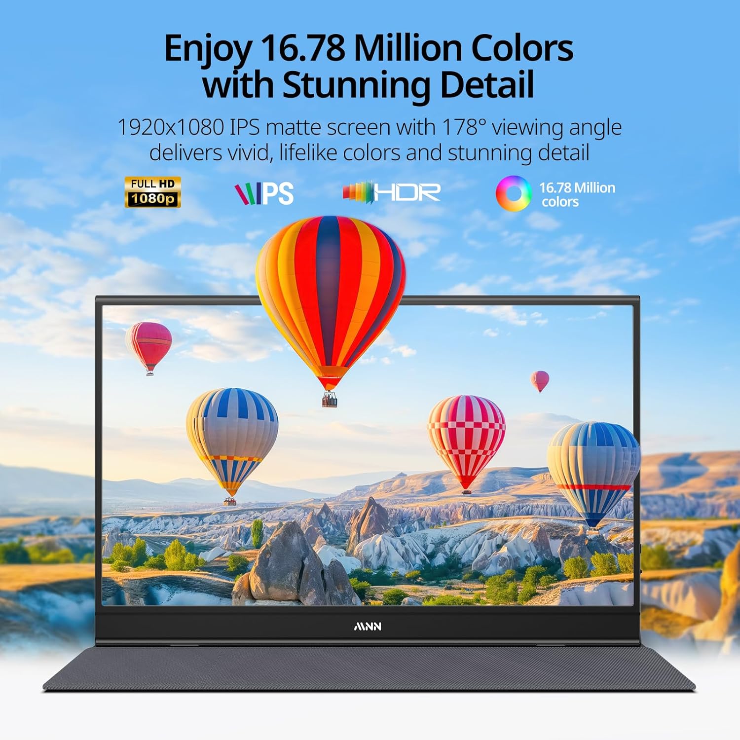 MNN Portable Monitor 15.6inch FHD 1080P USB C HDMI Gaming Ultra-Slim IPS Display...