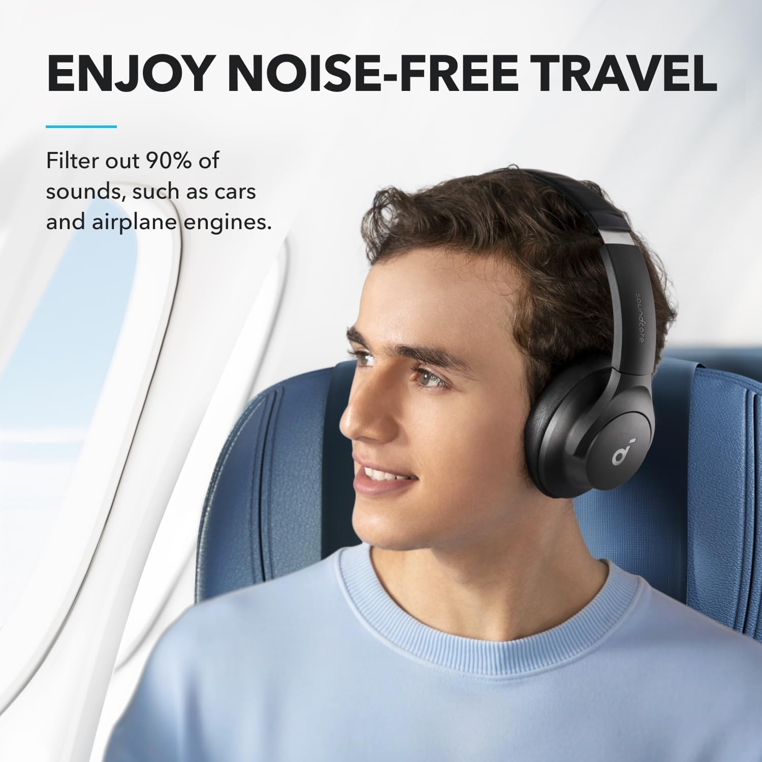 Soundcore by Anker Q20i Hybrid Active Noise Cancelling Headphones, Wireless Over...