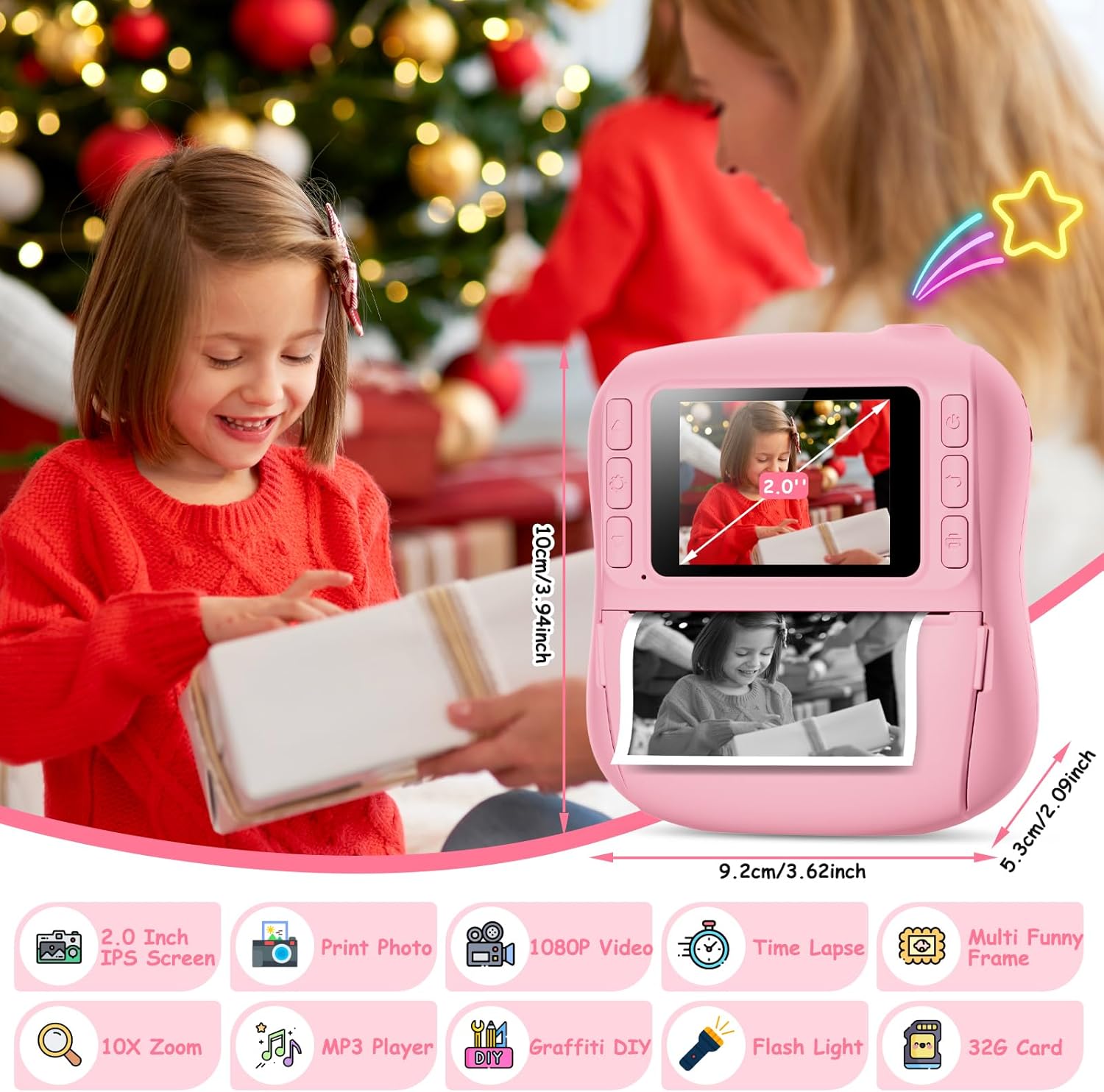 Hangrui Kids Camera, Special HD Instant Print Camera for Kids, High-Quality Kids...